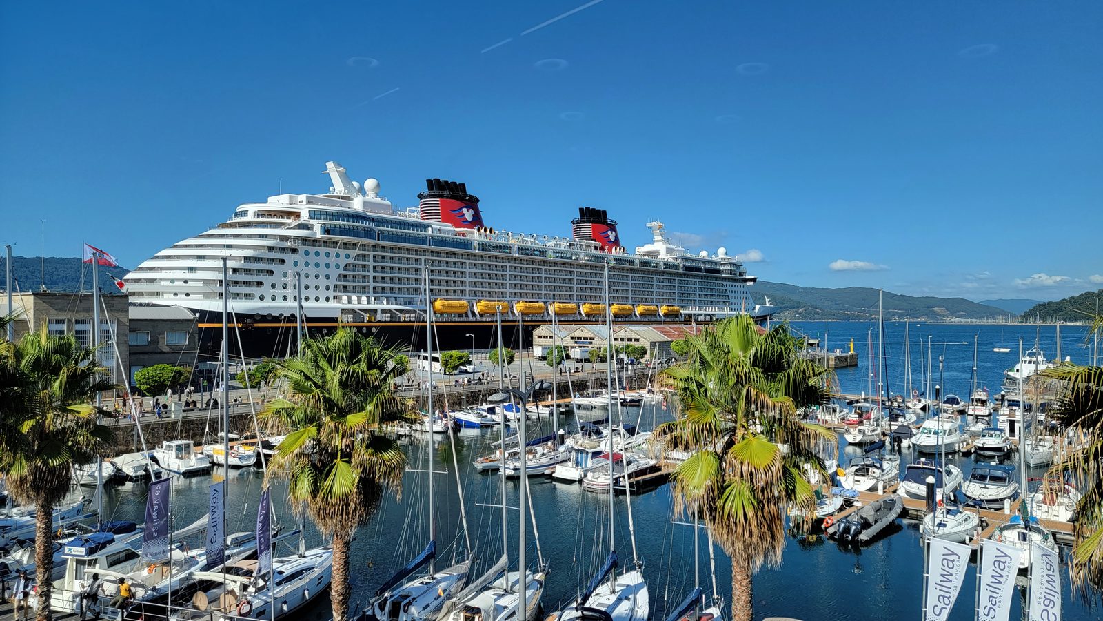 The Disney Dream docked at the Vigo marina
