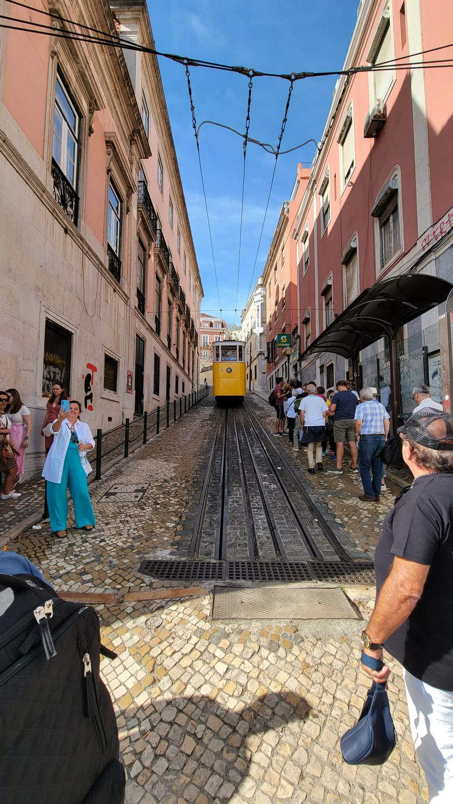 The Elevador da Glória climbing uphill