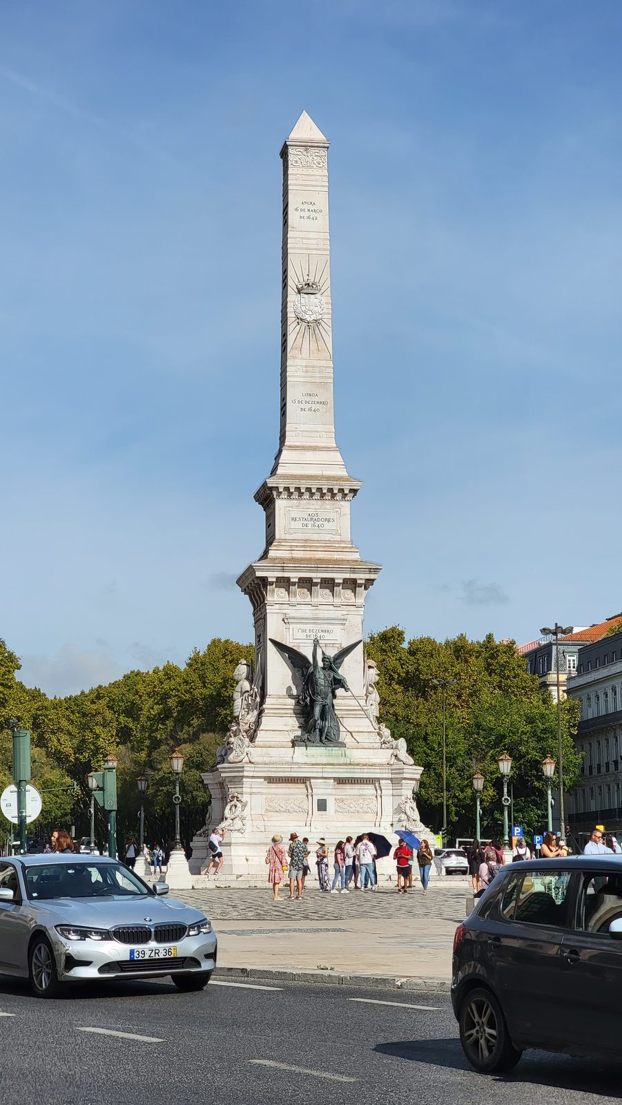 The monument at Praça dos Restauradores in Lisbon
