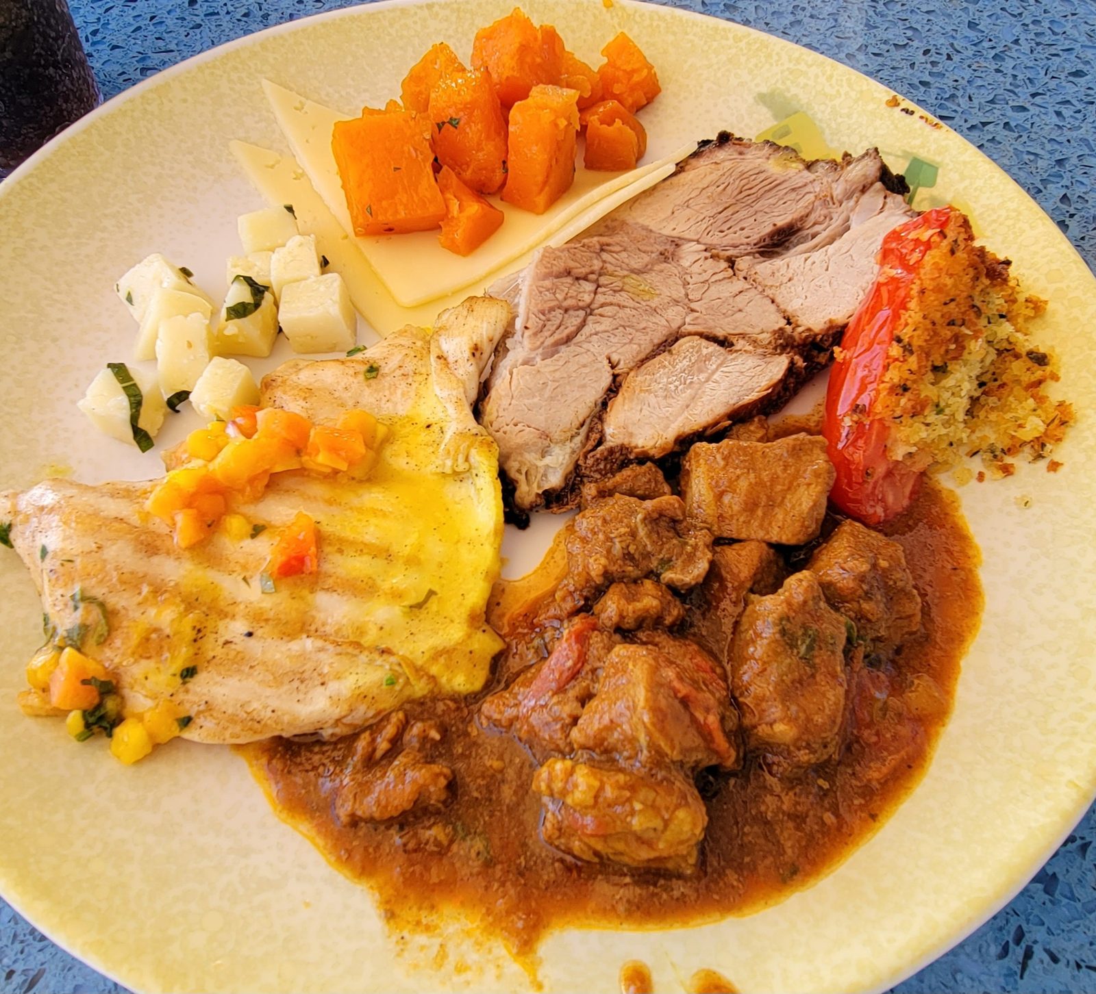 A plate from the Cabanas lunch buffet