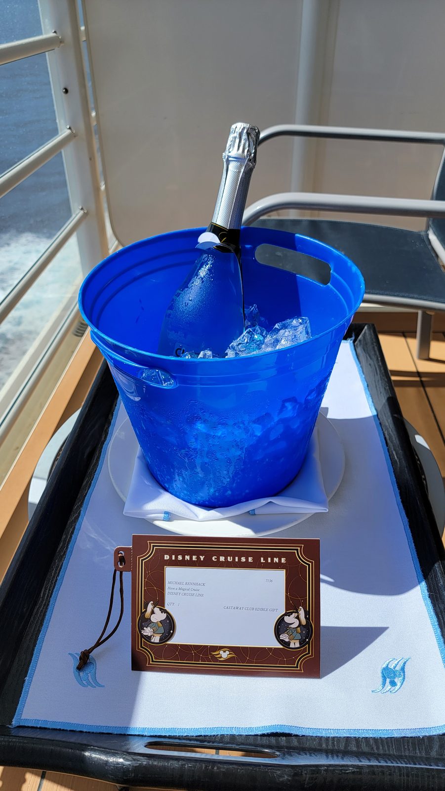 Castaway Club welcome gift waiting in our stateroom