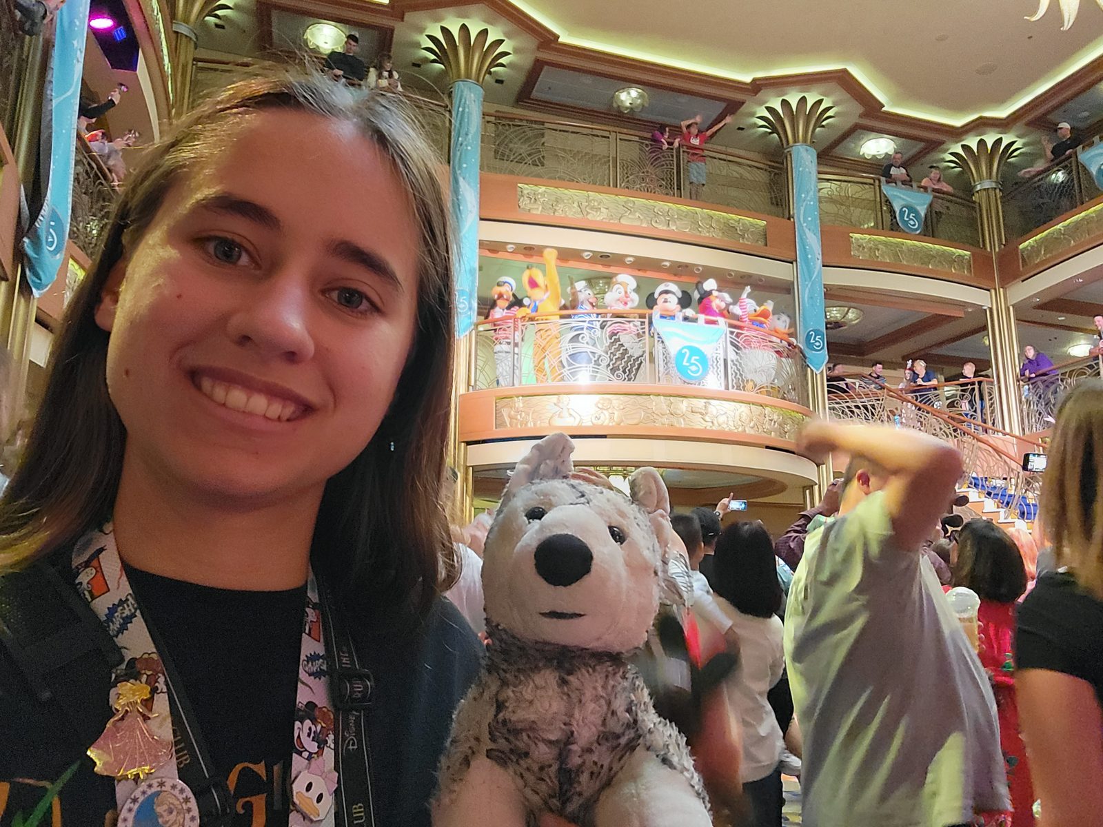 Lisa with a Duffy bear at the party