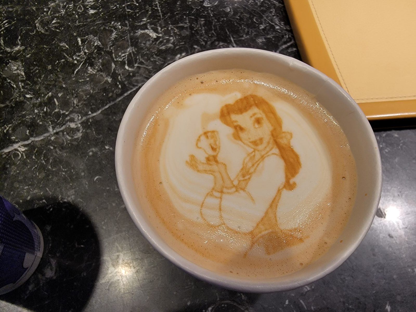 Belle in my coffee foam