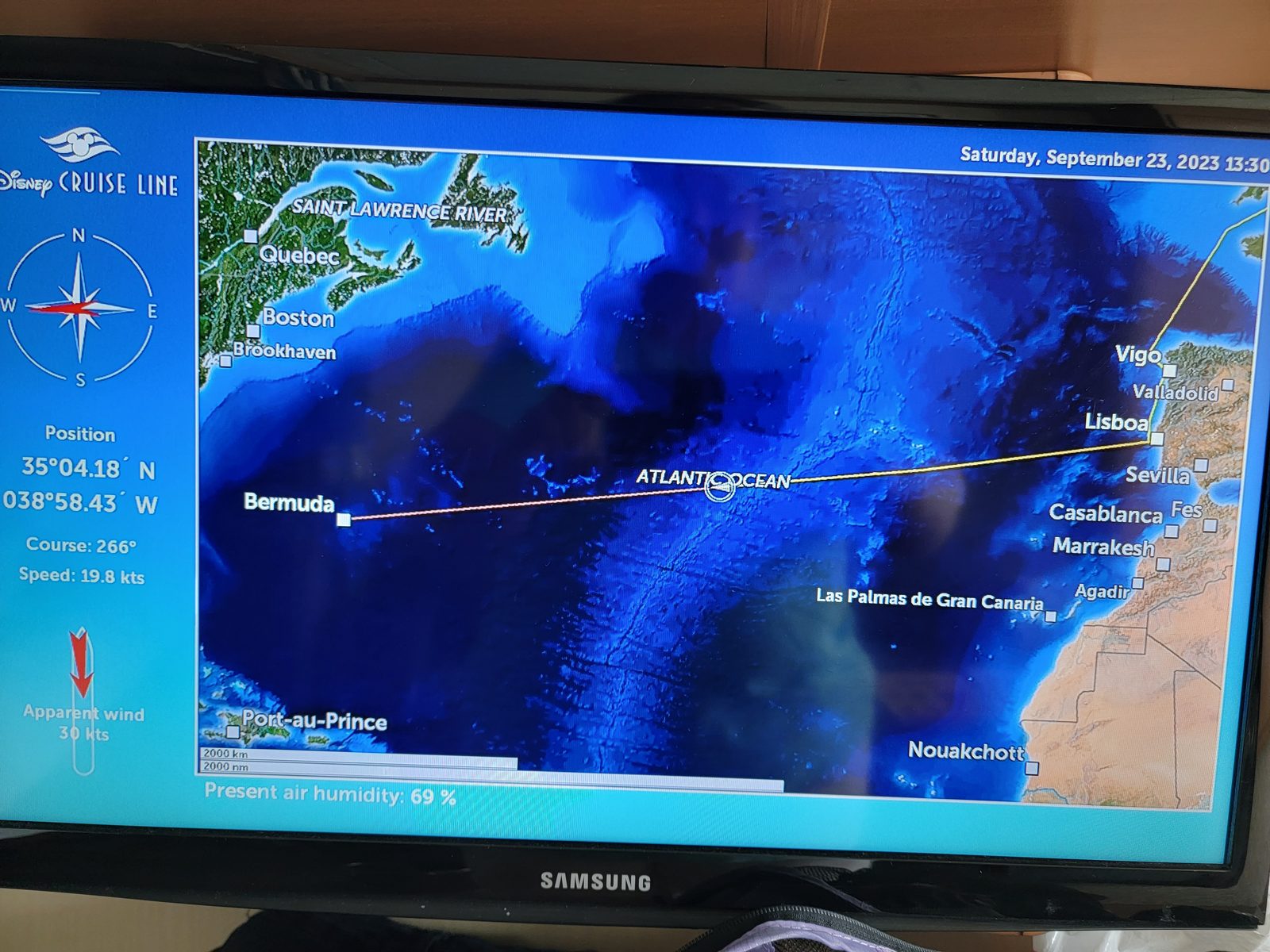 Tracking our course across the Atlantic