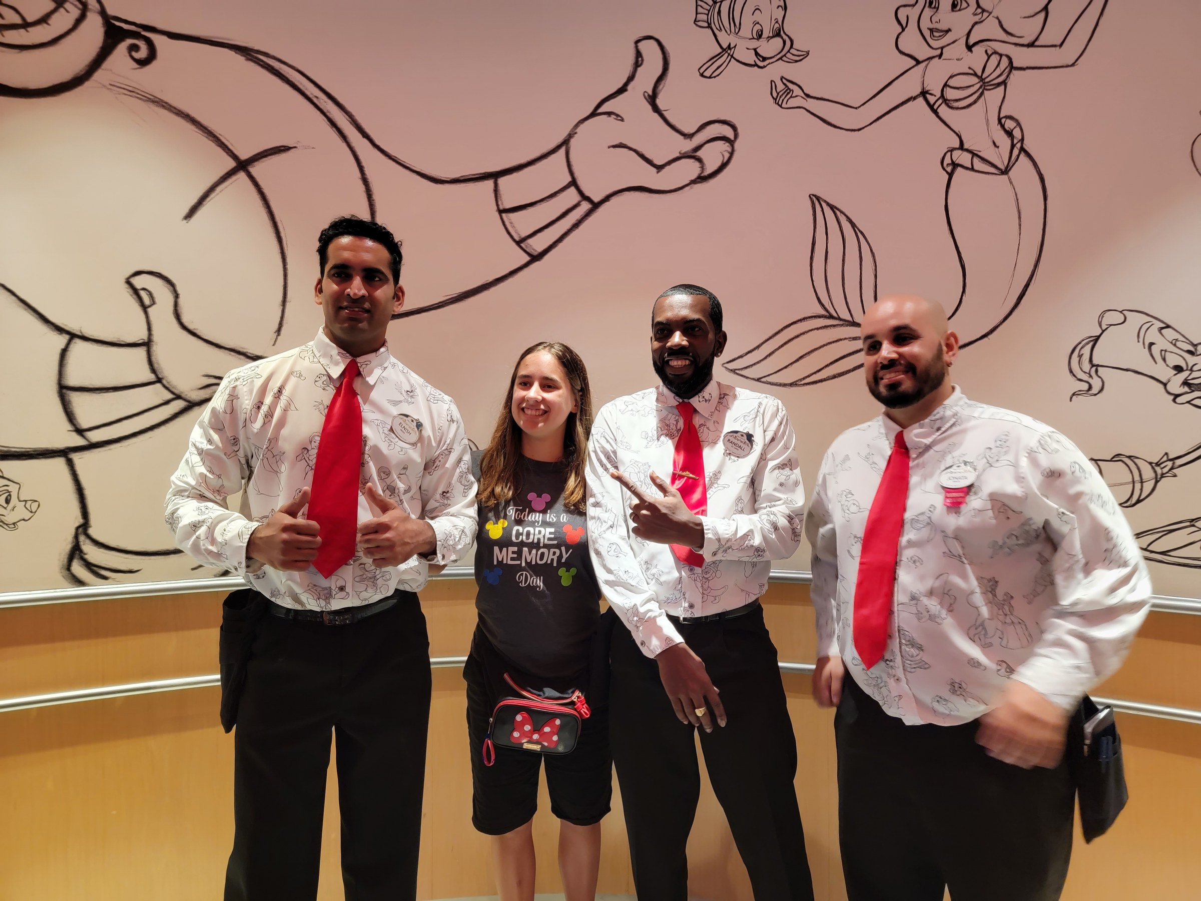 Elnish, Lisa, Randall and one more of our servers at Animator's Palate