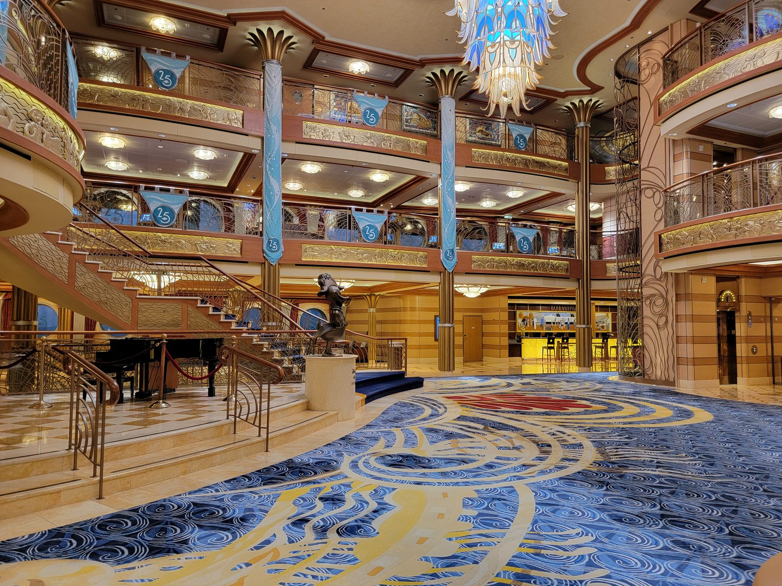 The atrium, empty before sunrise