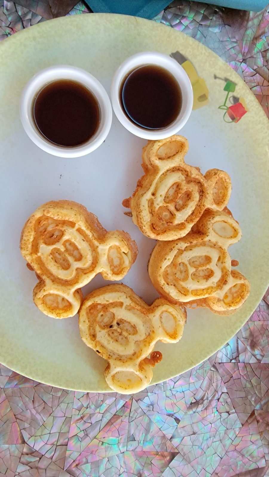 Mickey waffles for breakfast