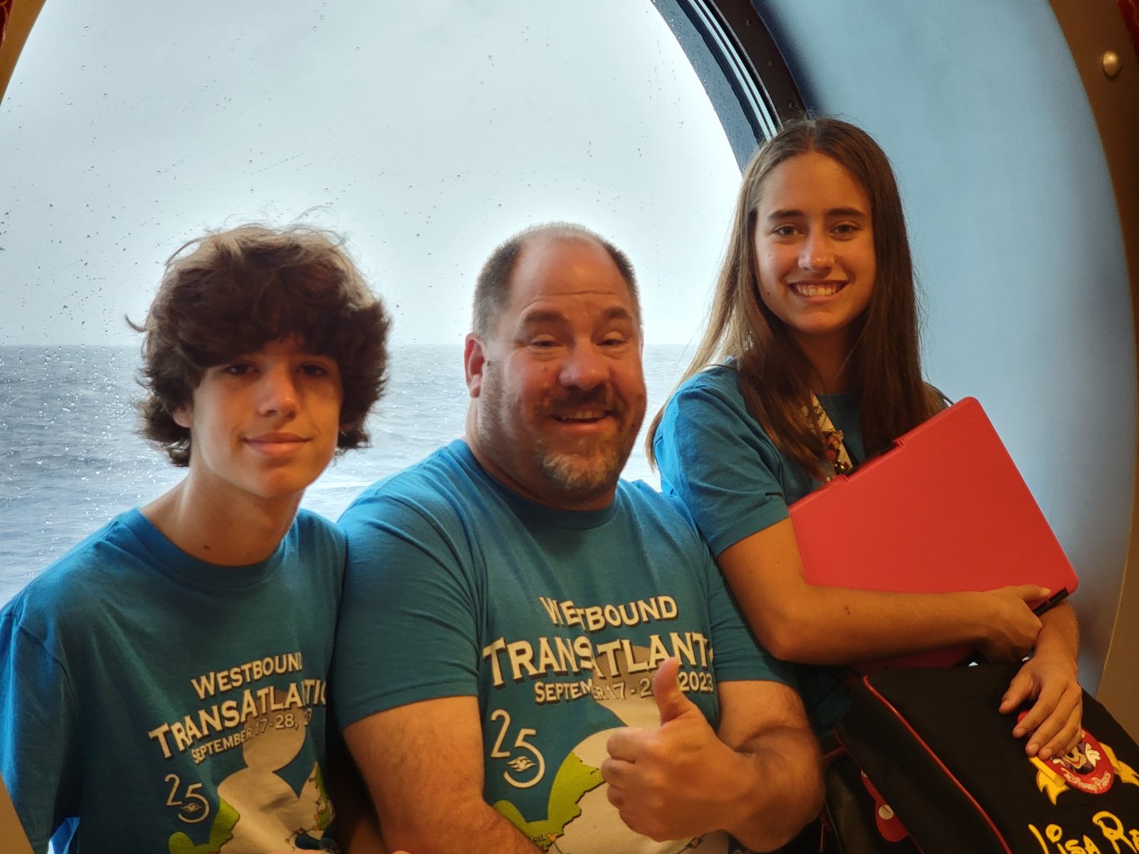 Thomas, Lisa and me in matching shirts
