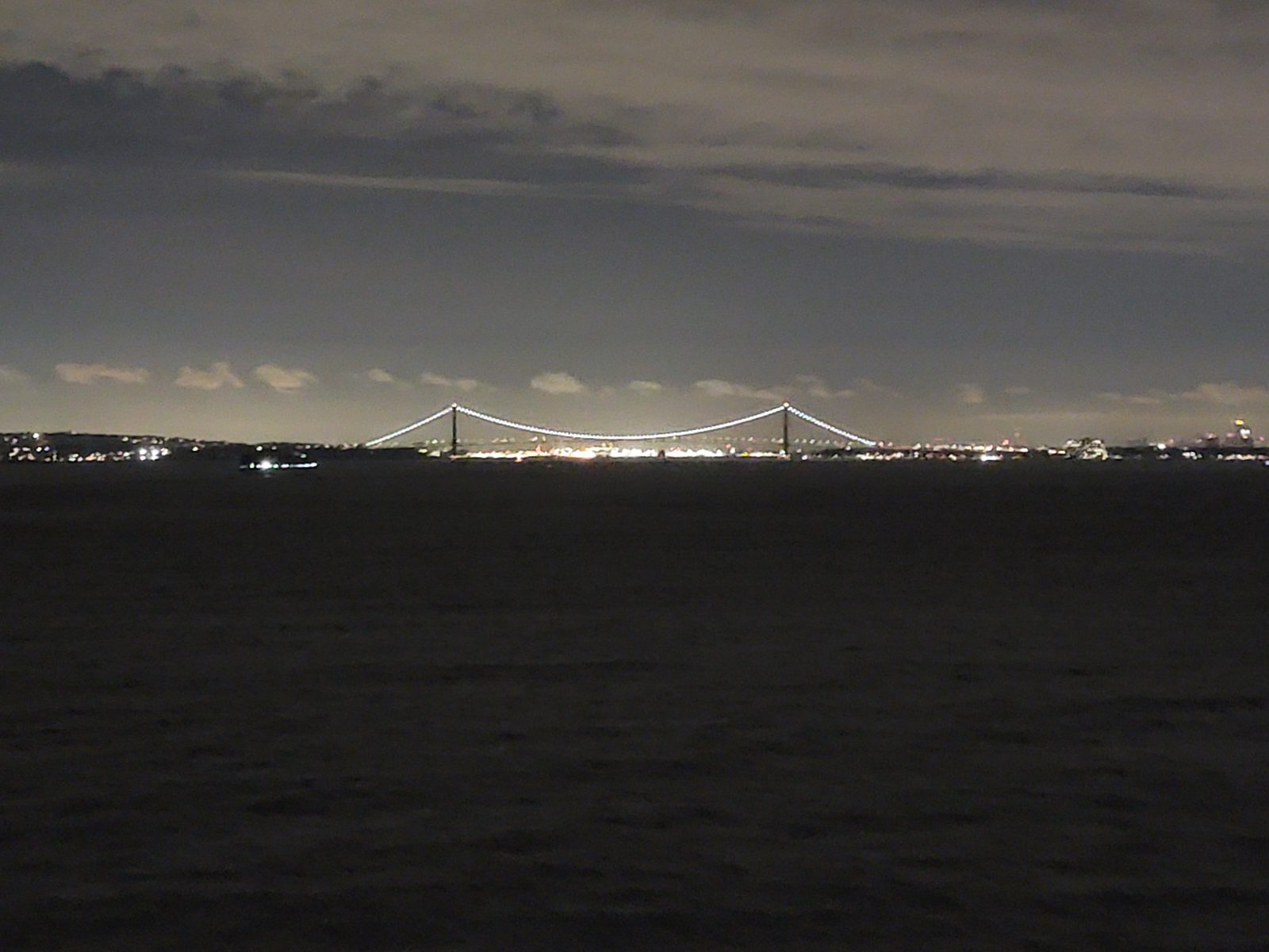 The Verrazzano Bridge as we sailed into New York
