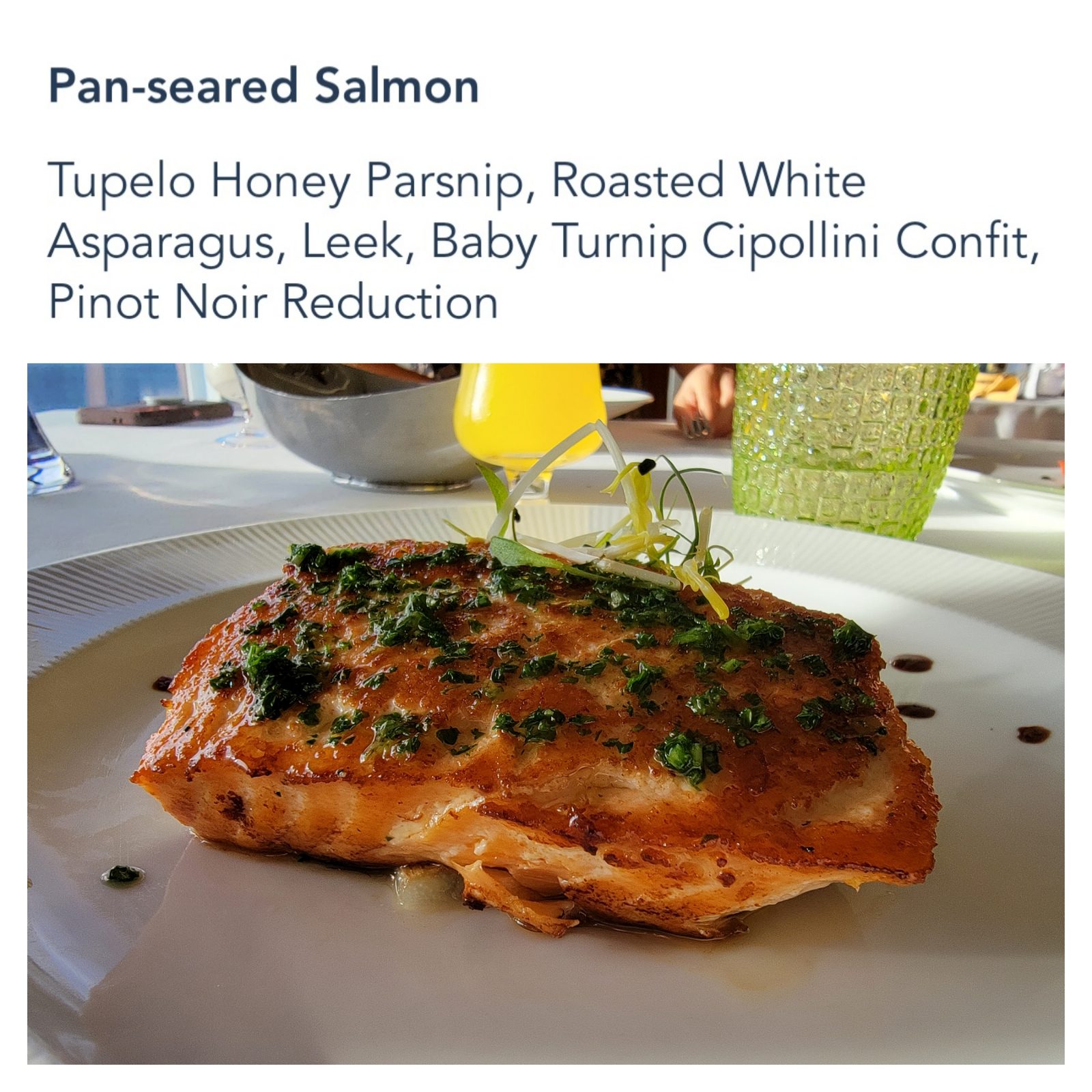 Pan-seared salmon at Palo