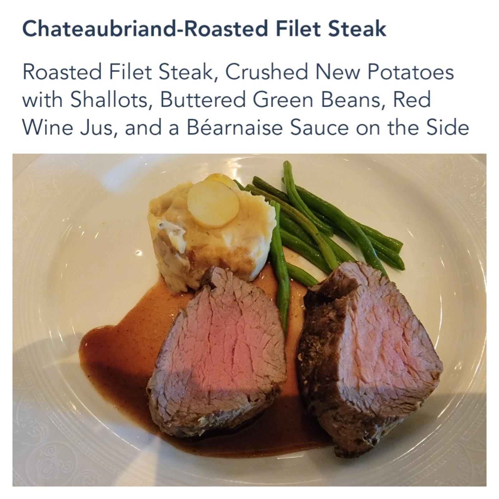 Filet steak at Royal Palace