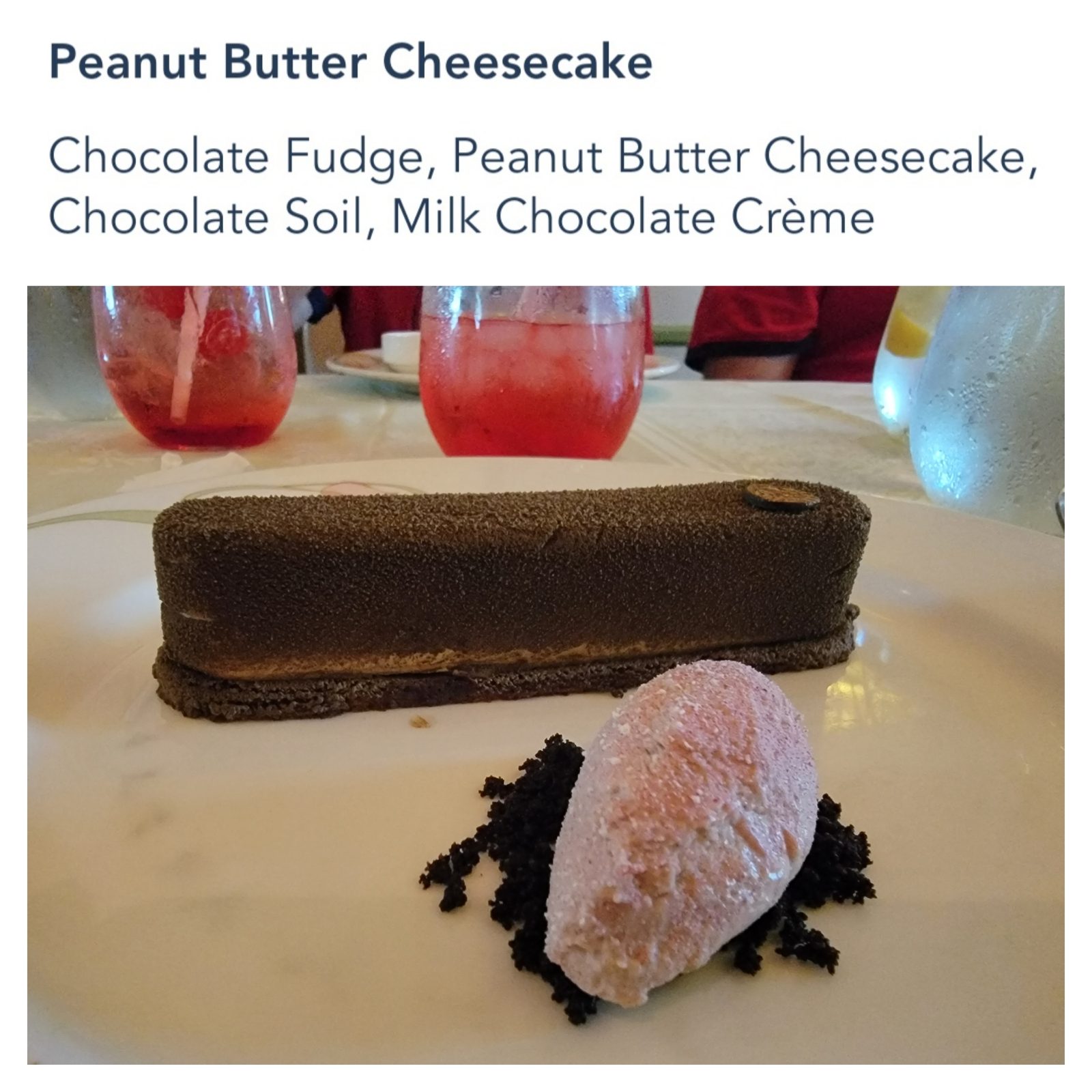 Peanut butter cheesecake at Enchanted Garden
