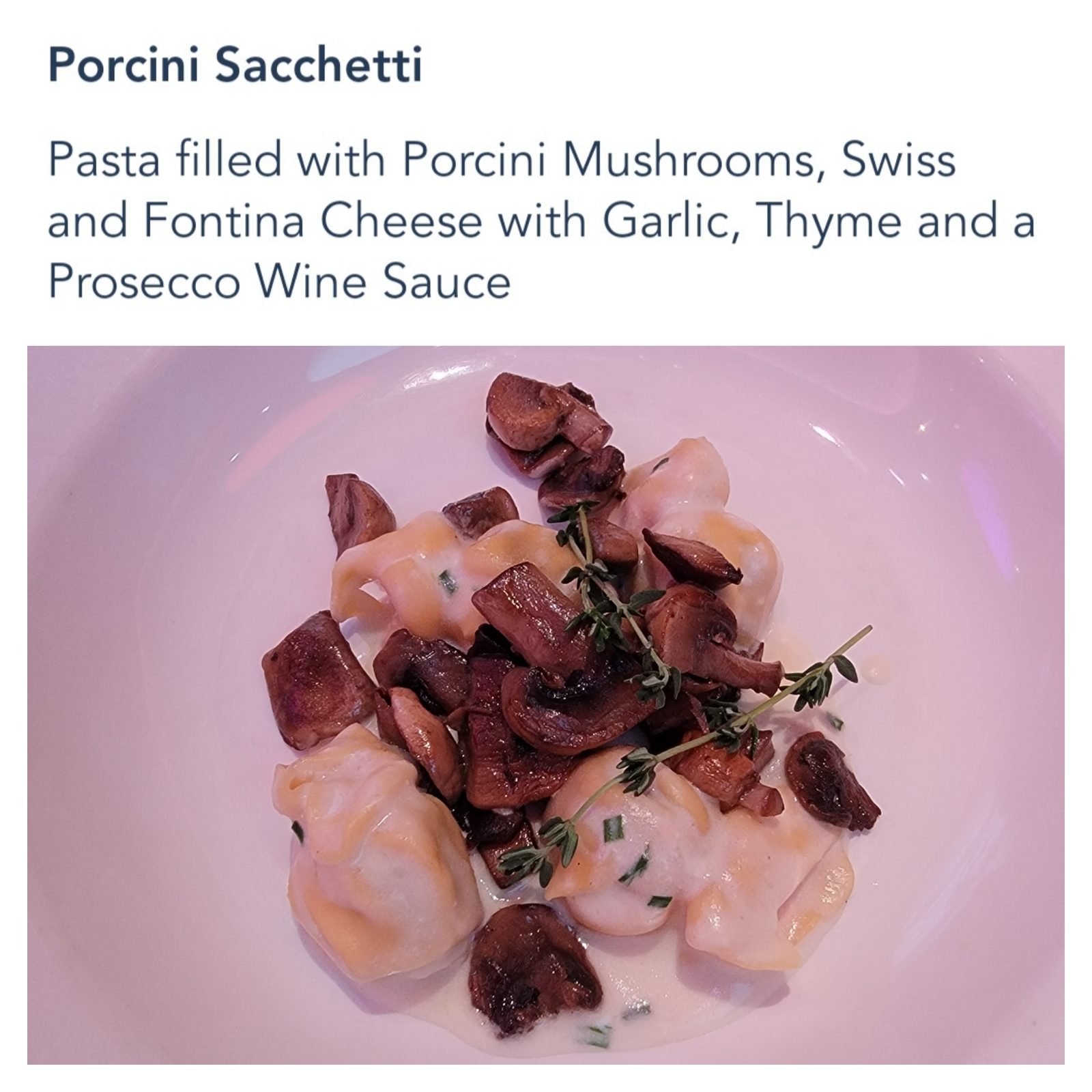 Porcini sacchetti at Animator's Palate