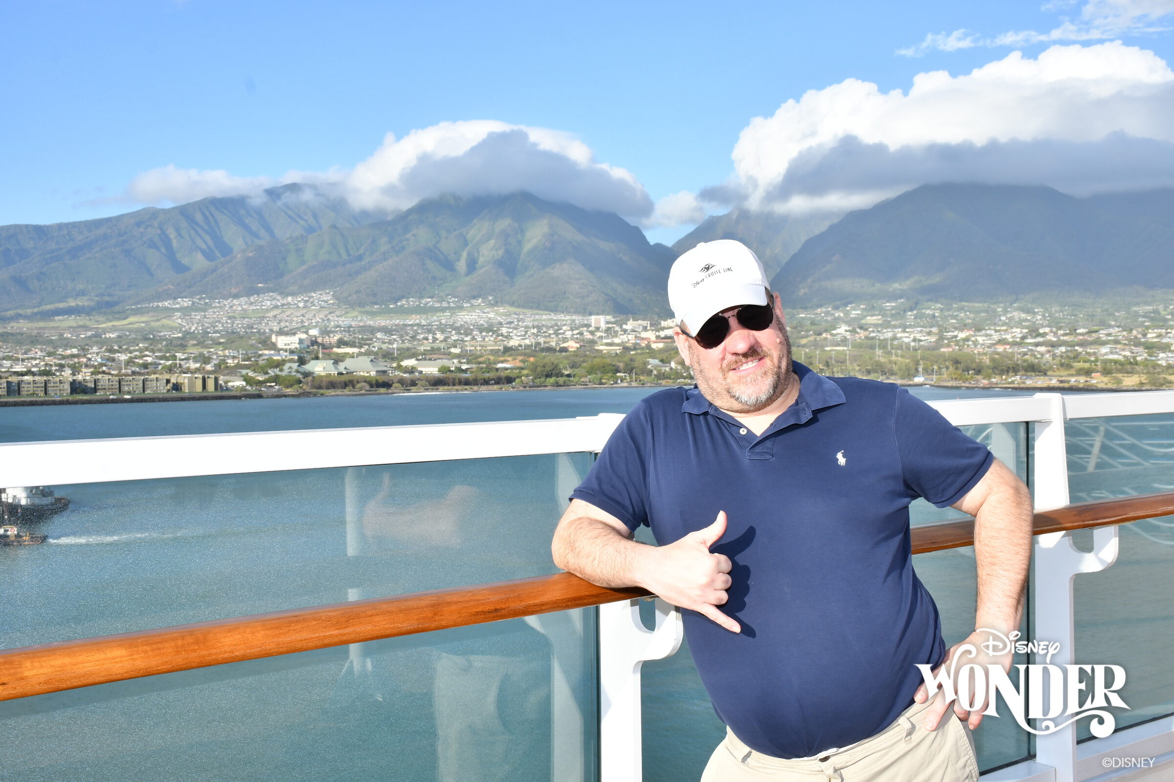 Michael at the rail as we came into Maui