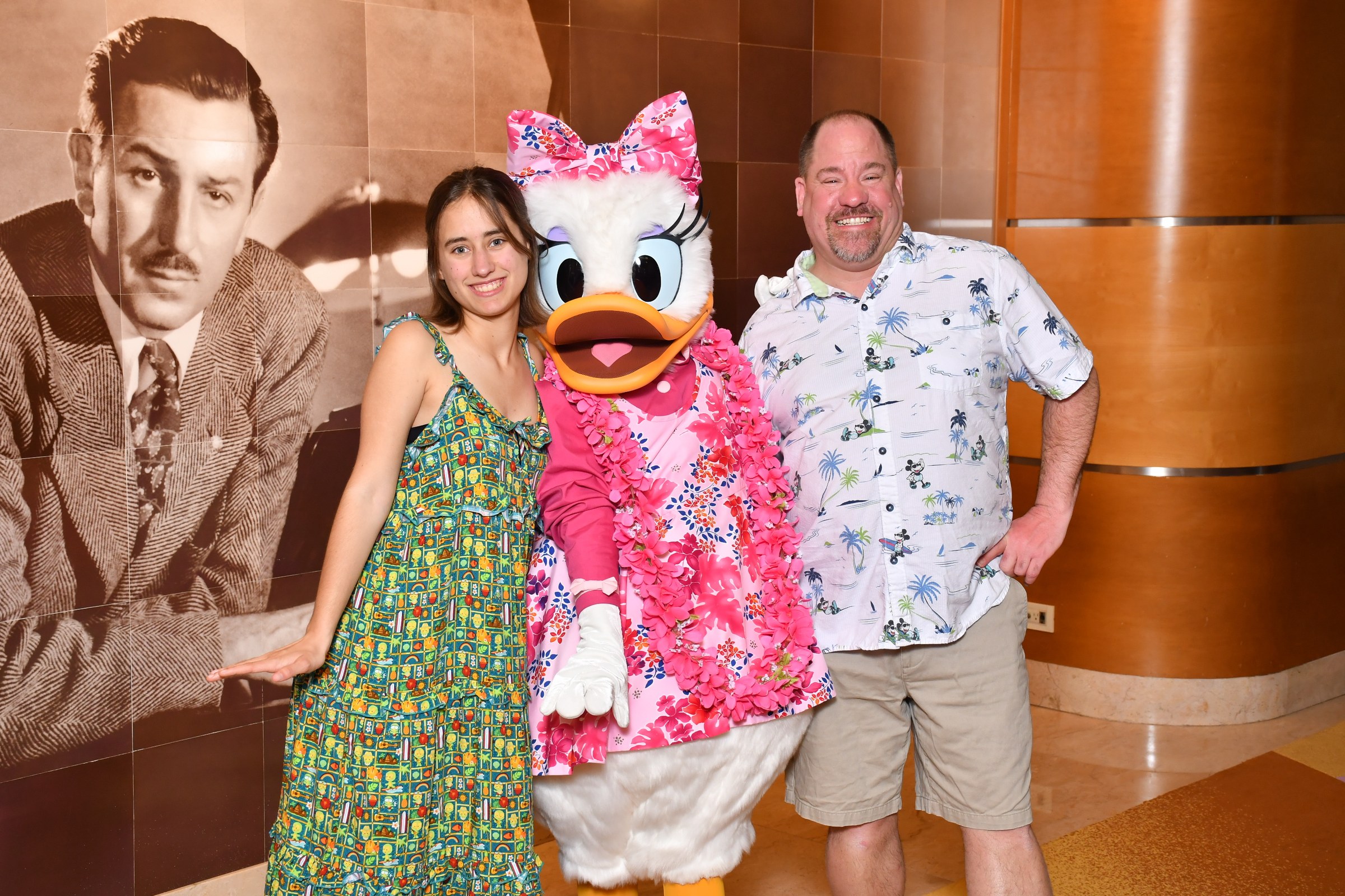Lisa, Daisy in her pink floral aloha dress & Michael