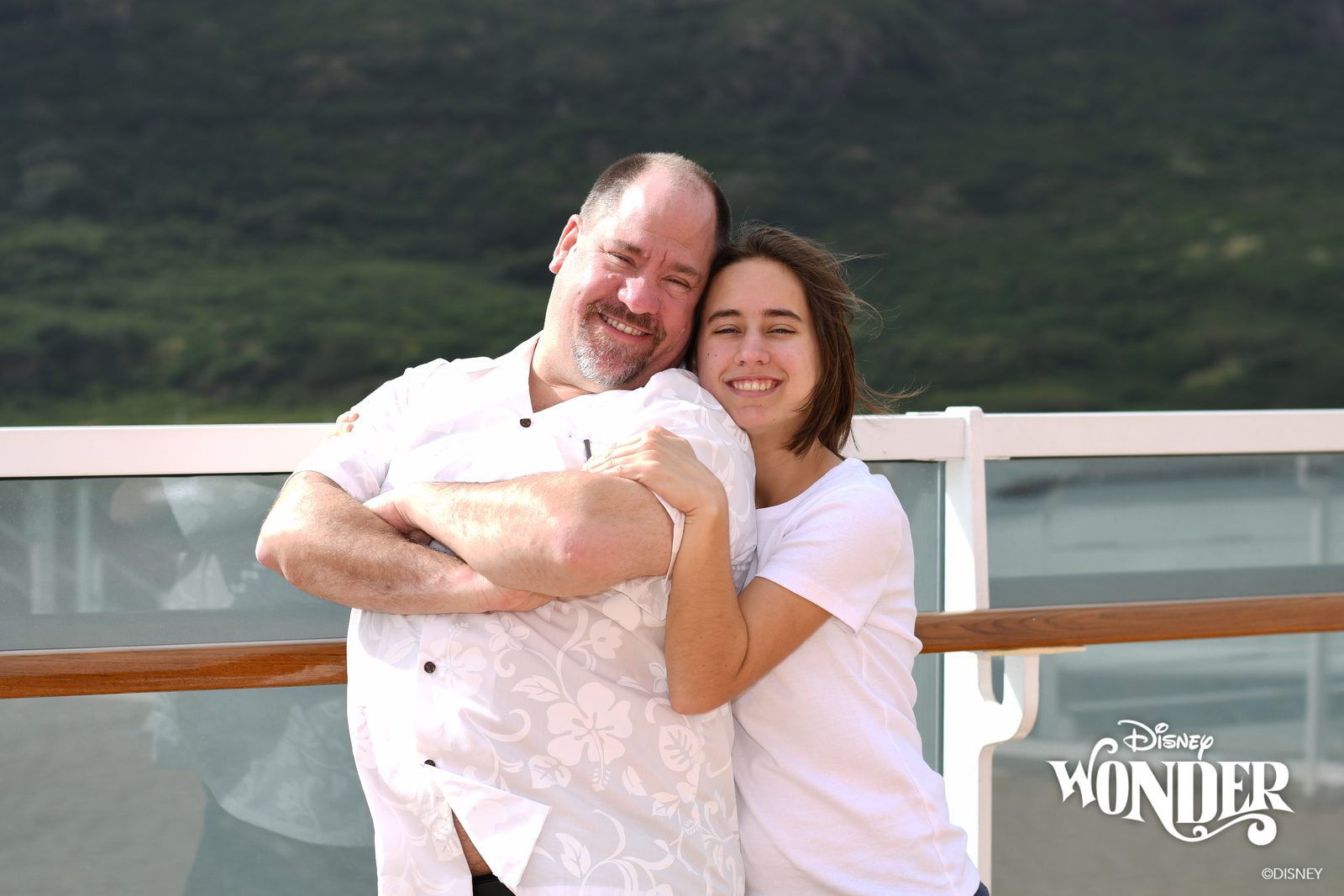 Lisa and Michael on deck as the Wonder came into Nawiliwili