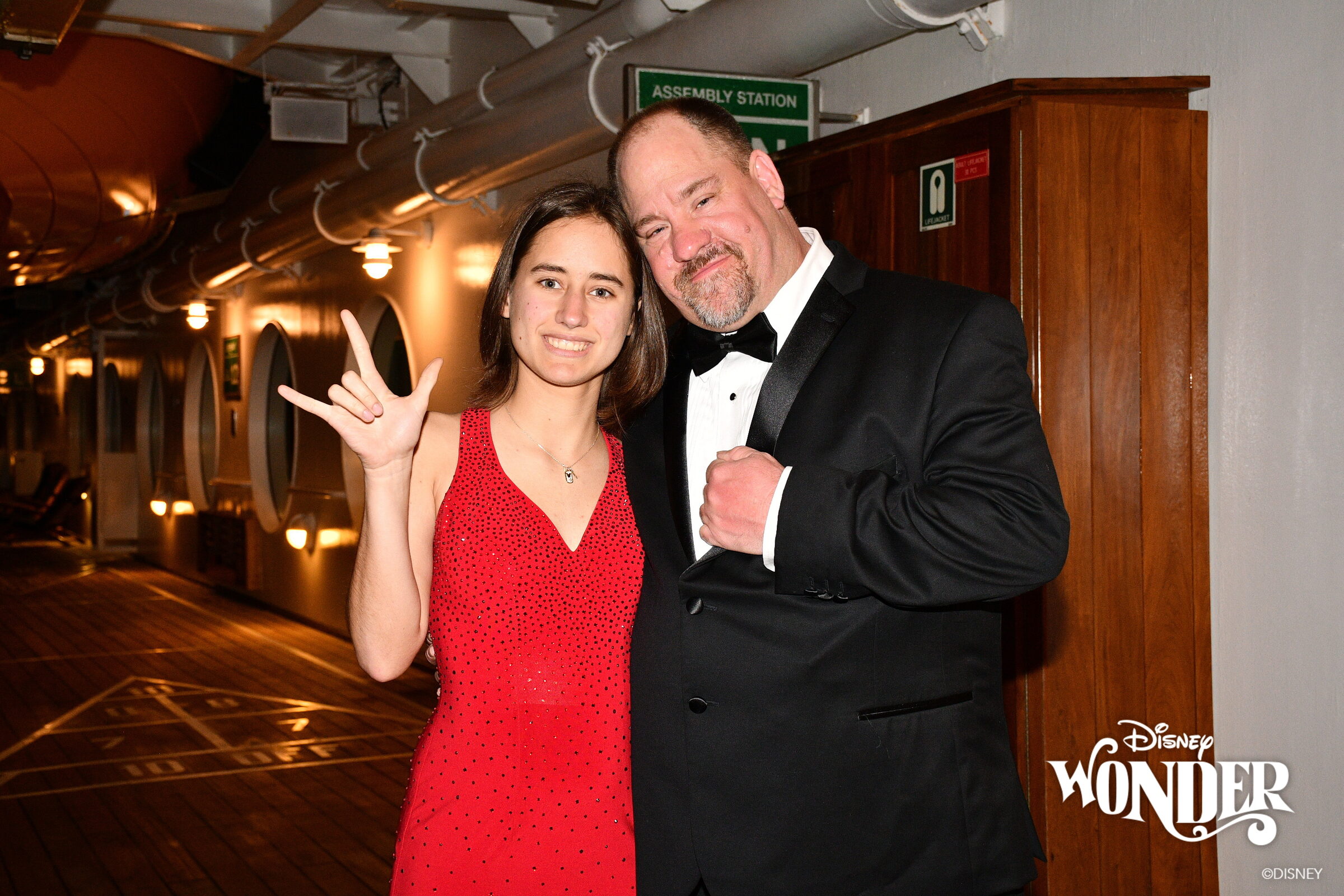 Lisa and Michael on the promenade deck on Formal Night