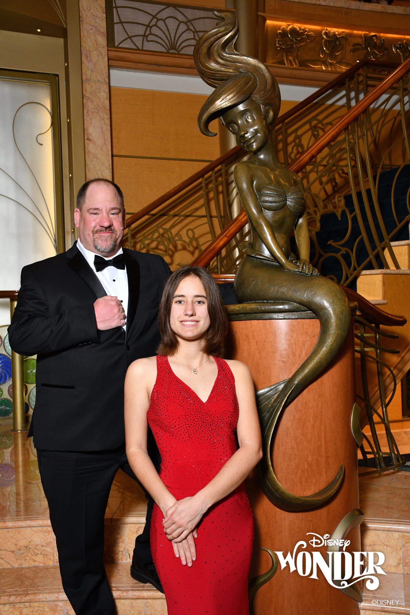 Lisa and Michael by the Ariel statue on Formal Night