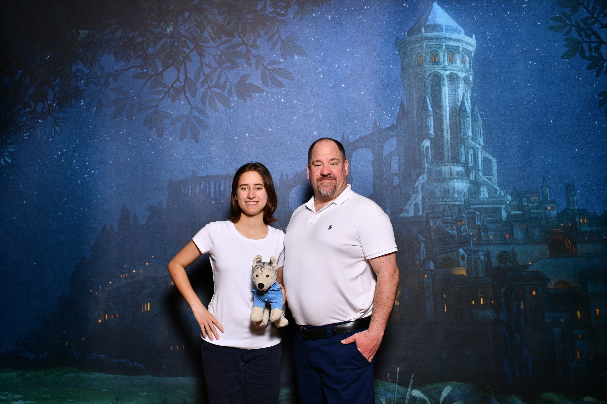 Lisa, Bob and Michael at the castle backdrop