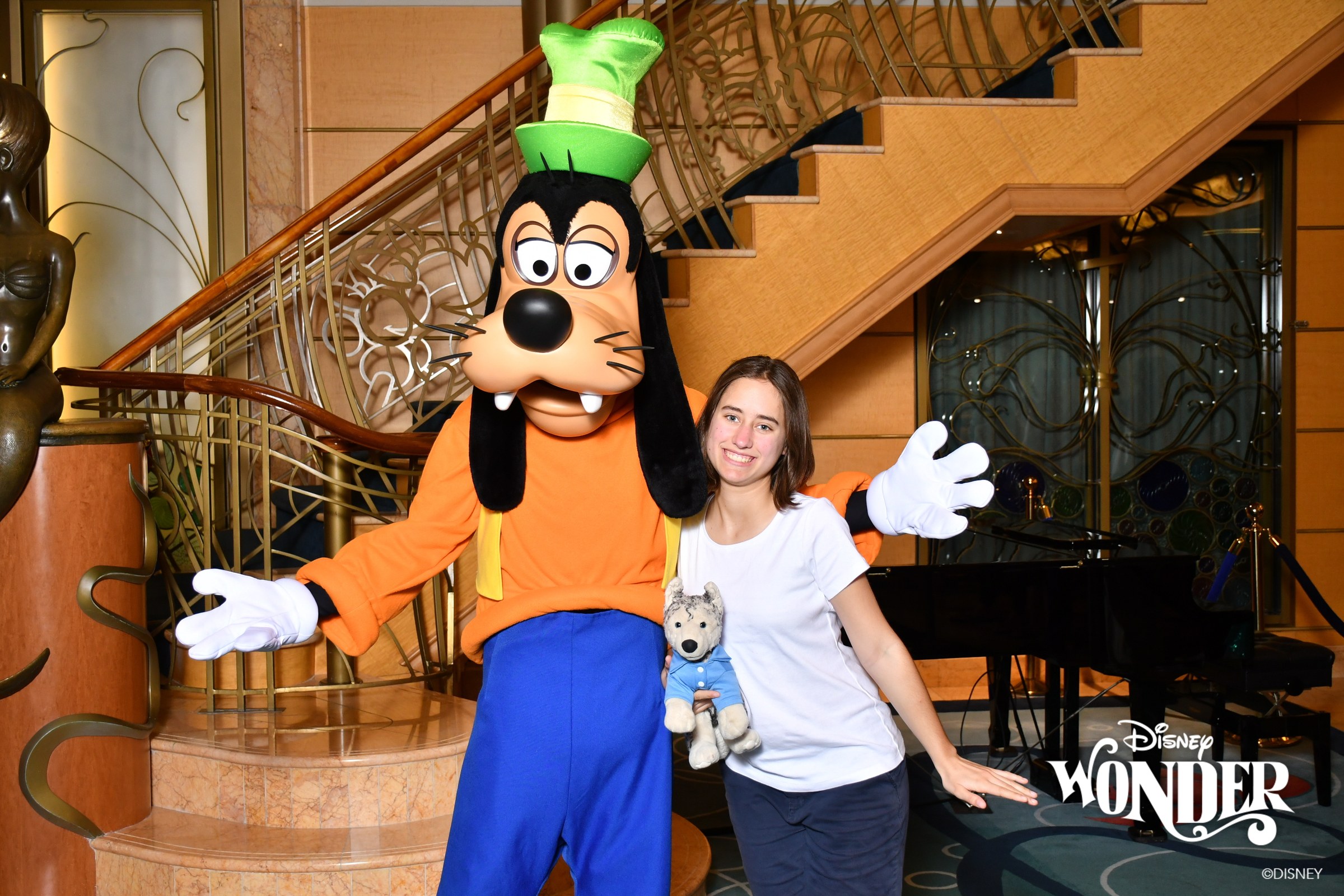 Goofy & Lisa with Bob in the Lobby Atrium