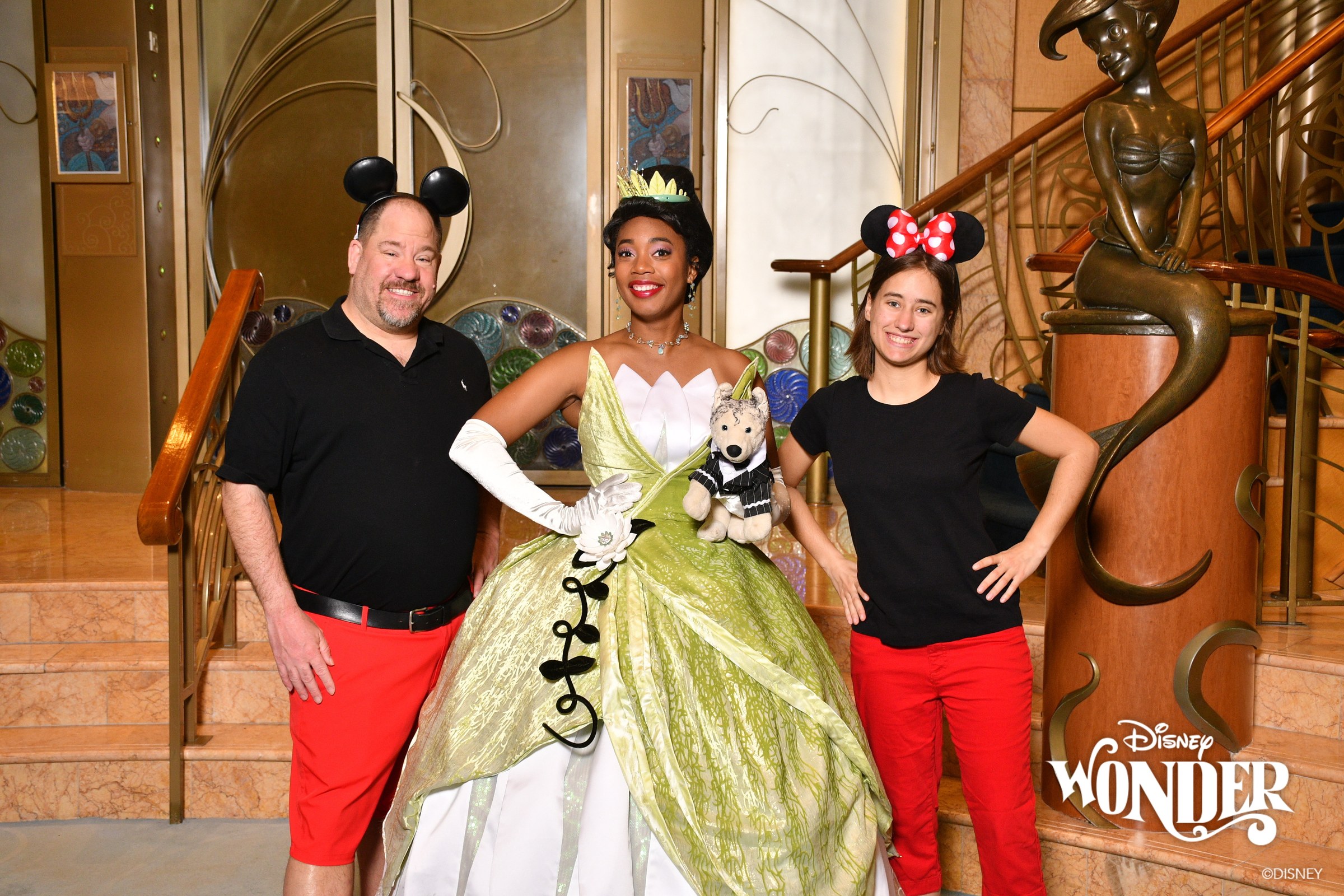 Michael, Tiana & Lisa in the Lobby Atrium, Tiana holding Bob