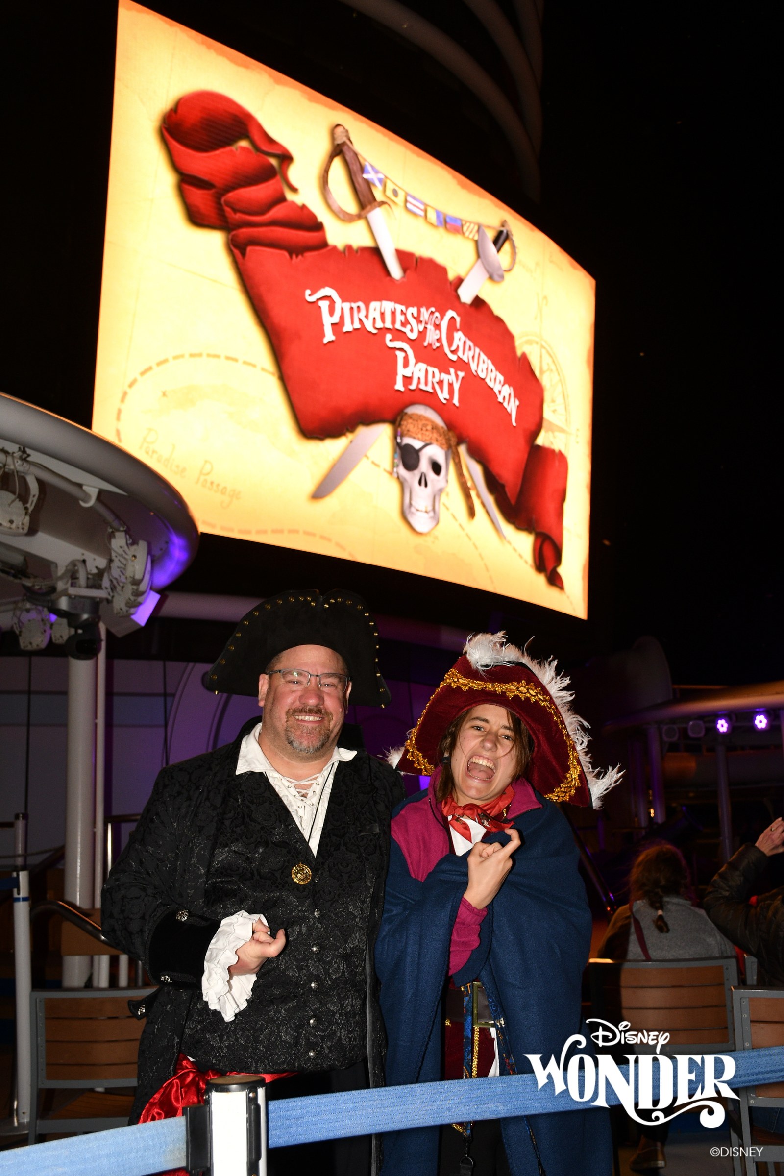 Lisa and Michael at the Pirates in the Caribbean deck party