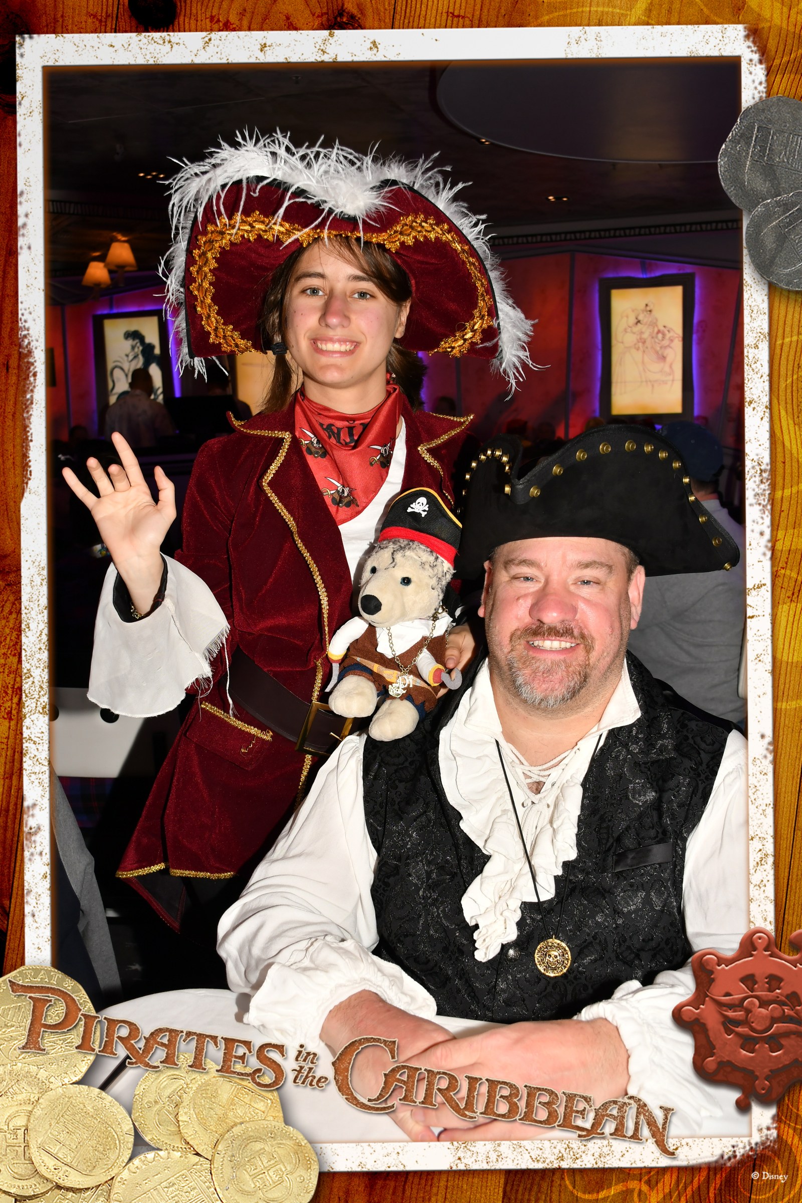 Lisa, Bob and Michael at dinner on Pirate Night