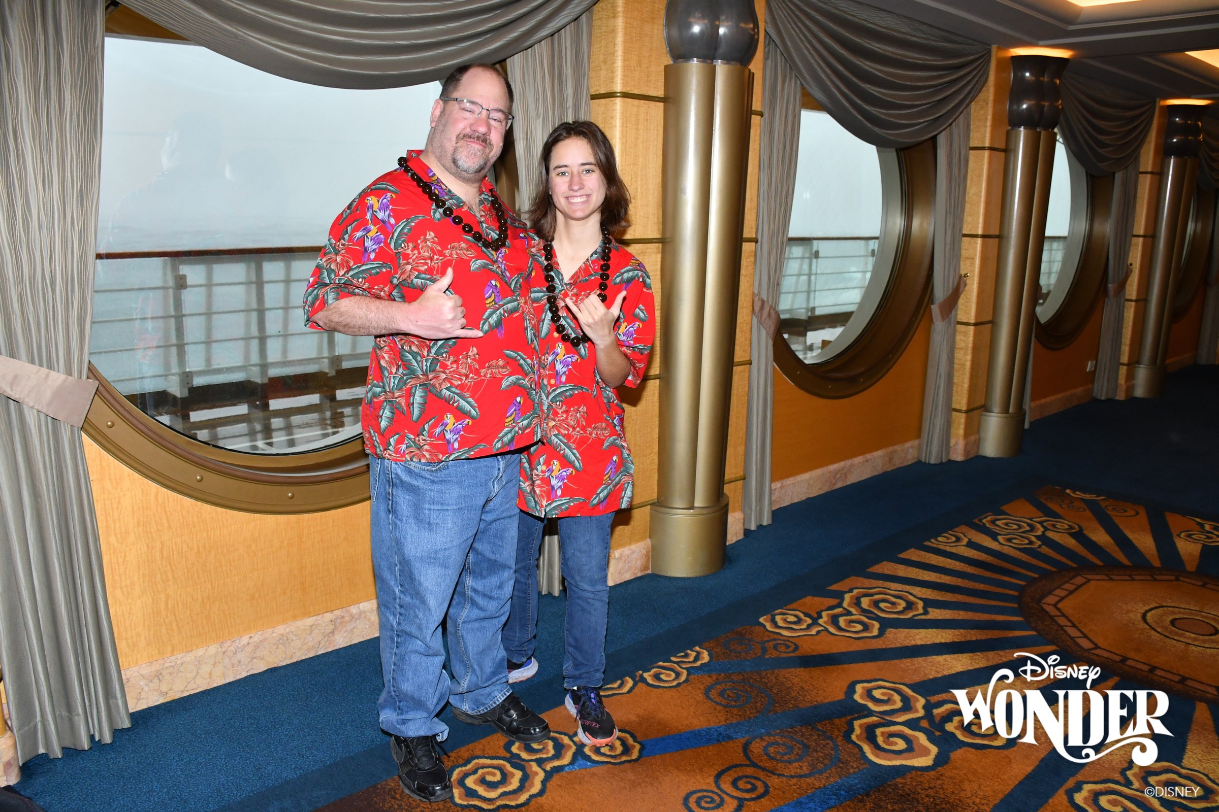 Lisa and Michael in the porthole hallway