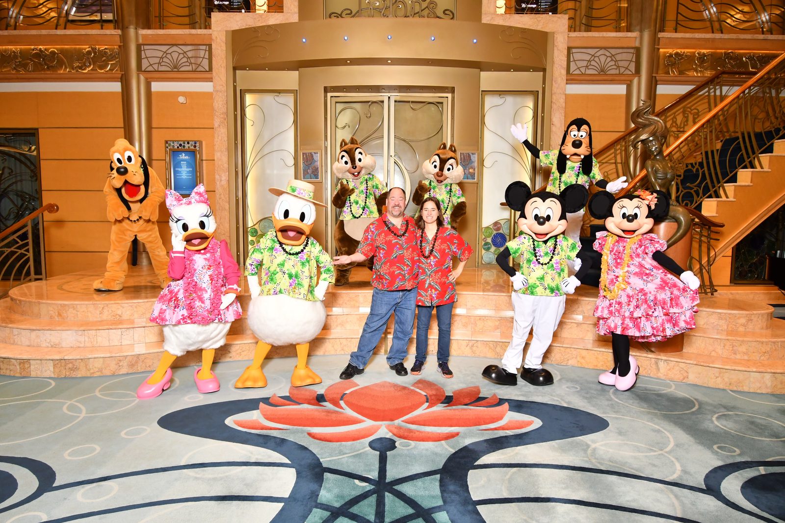 Character photos with Donald, Pluto, Mickey and Minnie