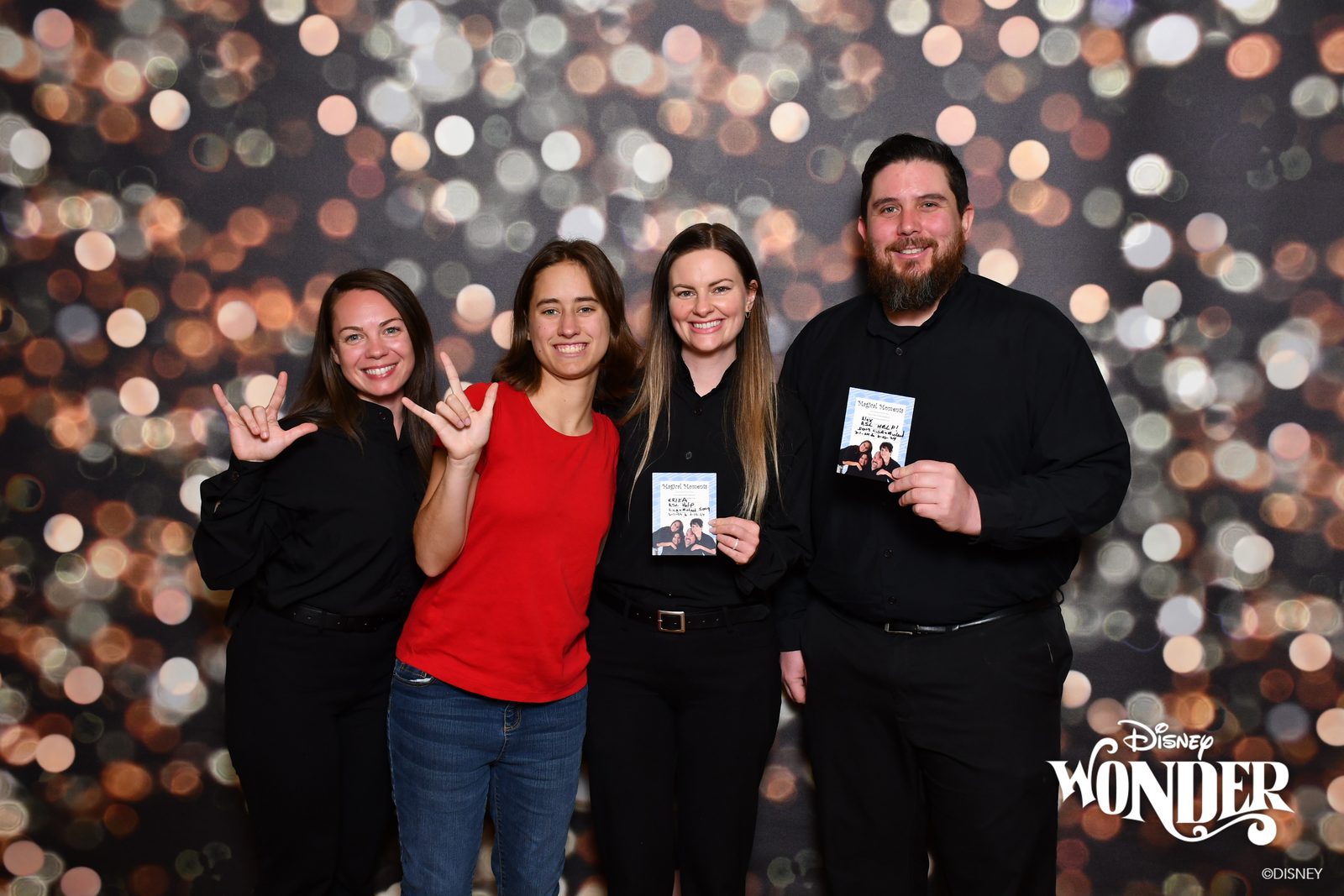 Lisa with three of the ship's ASL interpreters
