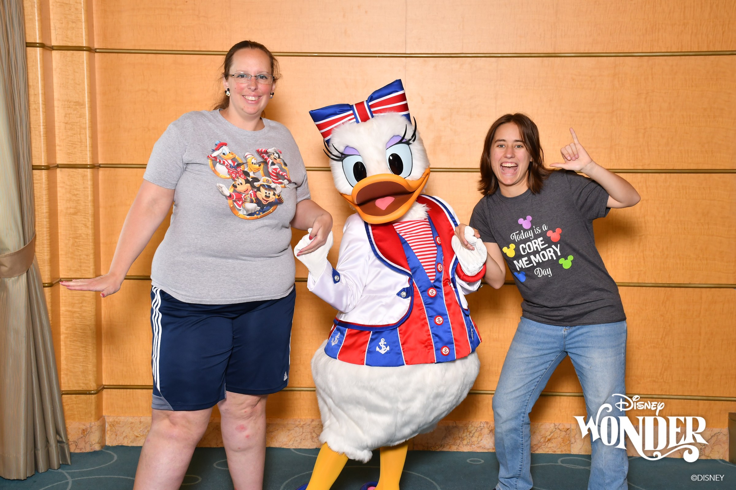 A friend, Daisy Duck in her sailor outfit and Lisa