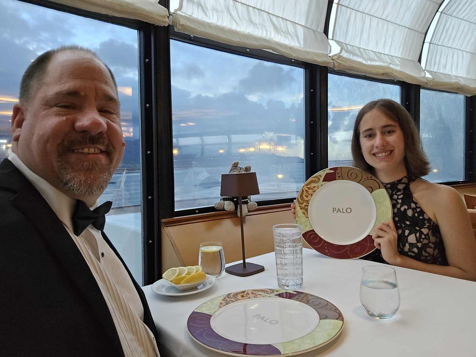 Dressed up for dinner at Palo