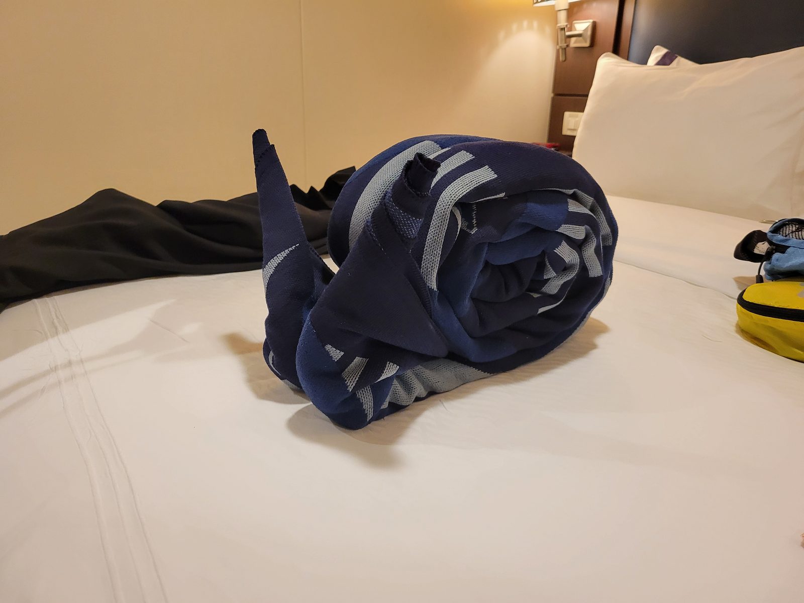 A towel animal waiting for us back in the stateroom