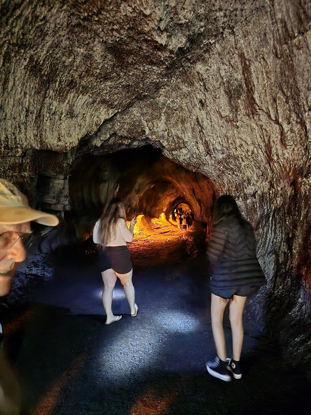 Walking into the glowing lava tube