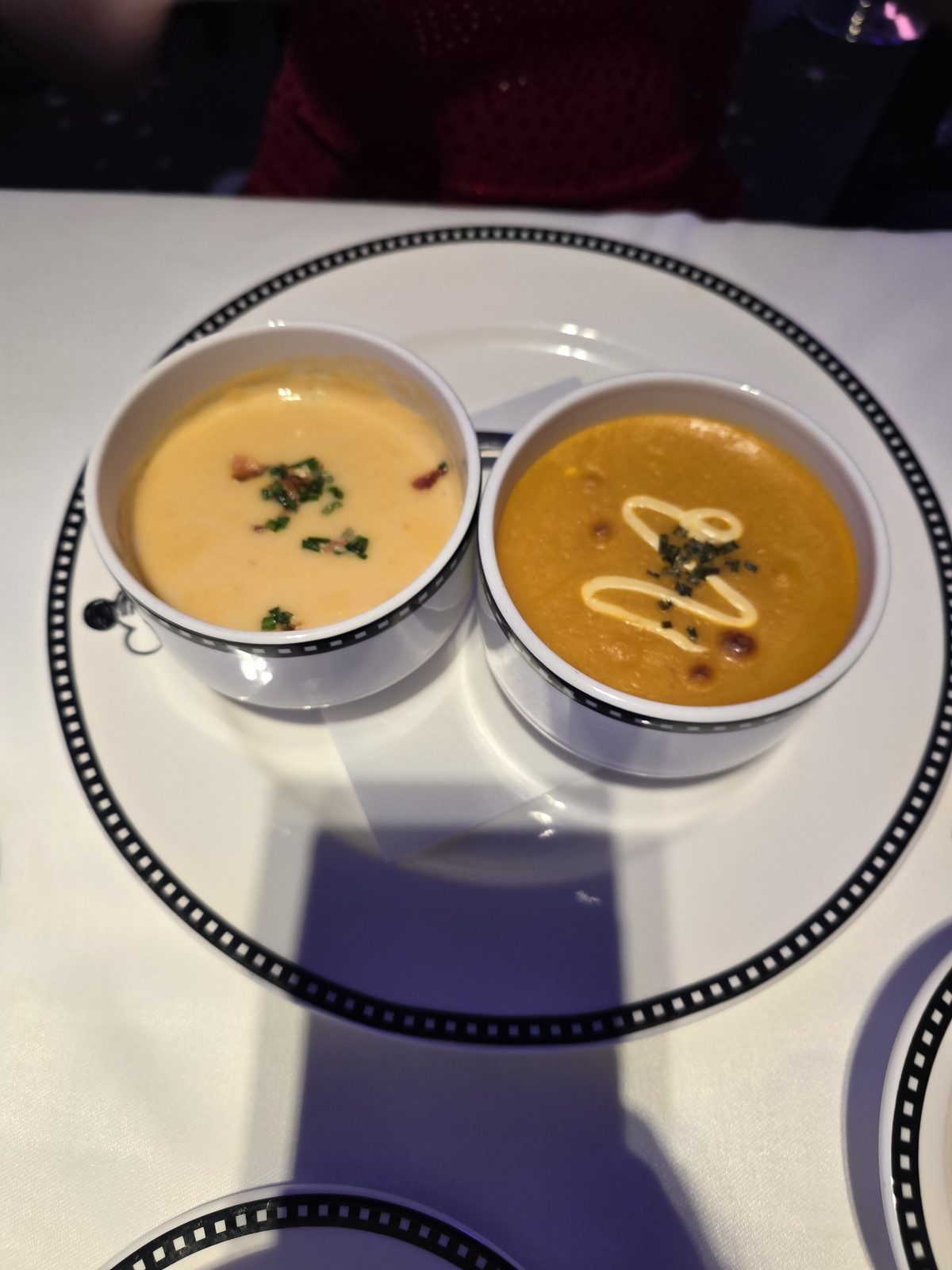 Two soups to start dinner on Formal Night