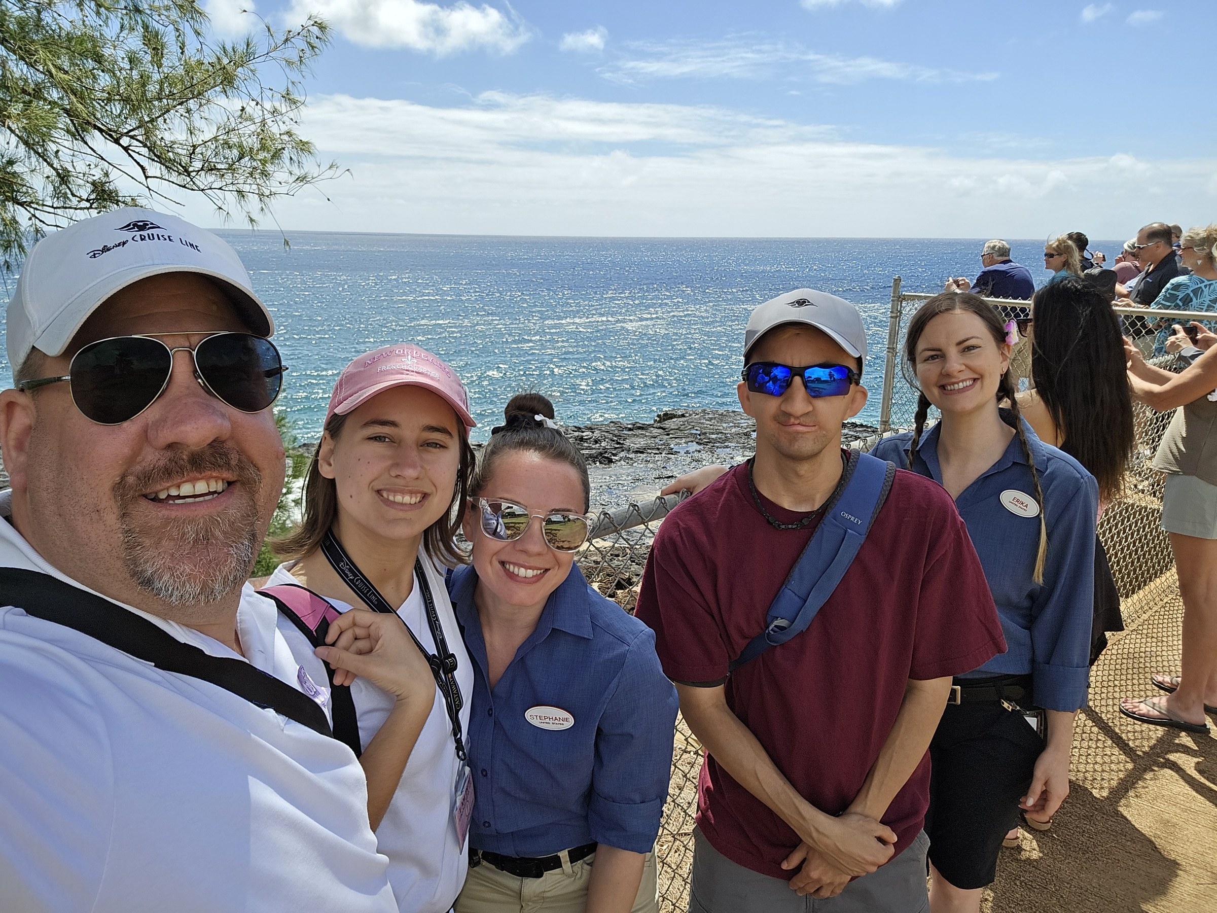 A selfie at Spouting Horn with Lisa, Stephanie, Marco and Erika