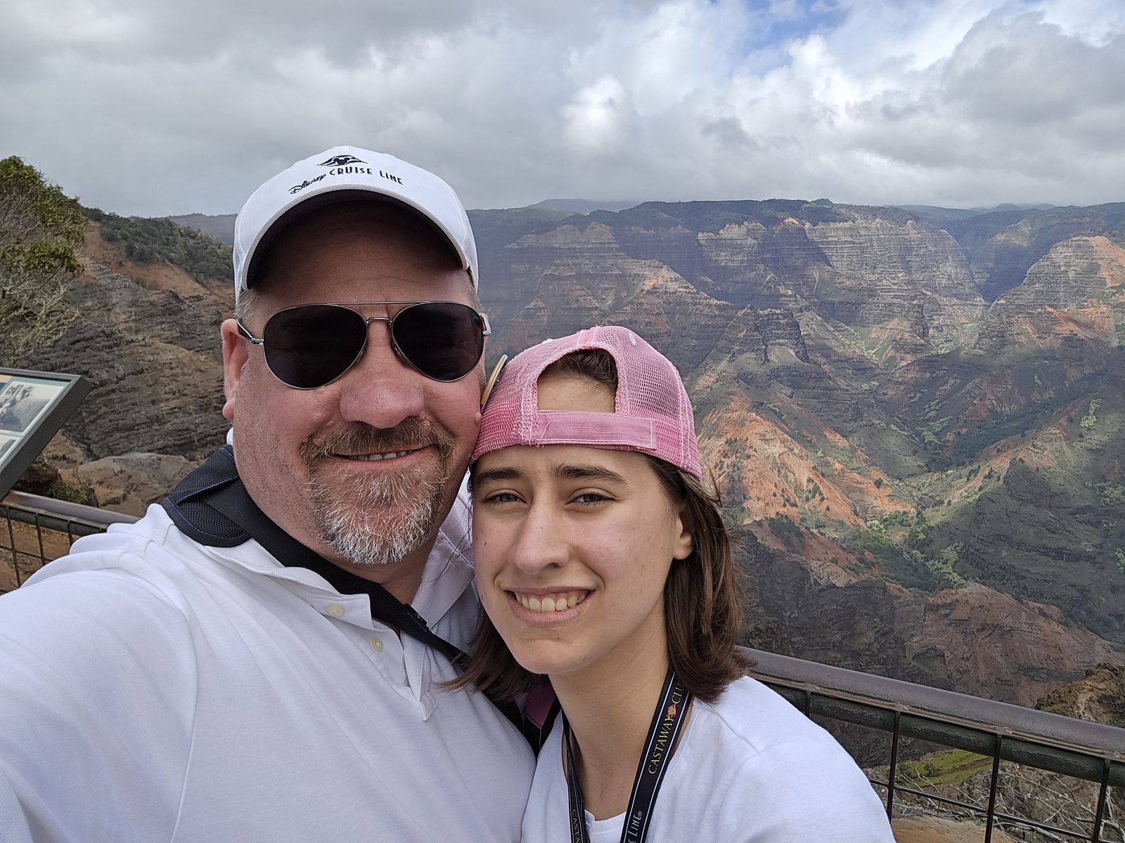 A selfie above Waimea Canyon
