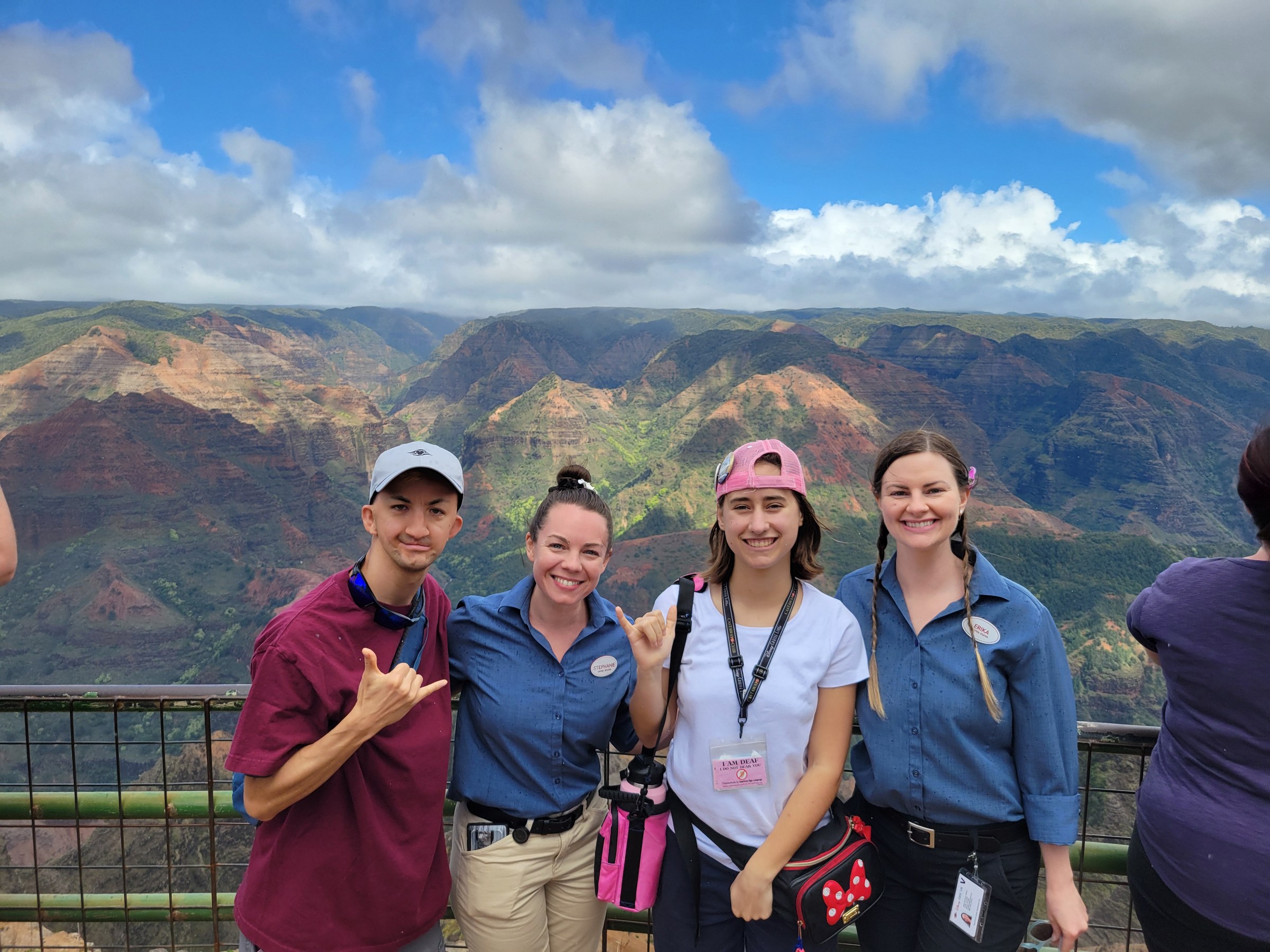 Marco, Stephanie, Lisa and Erika at the Waimea Canyon lookout