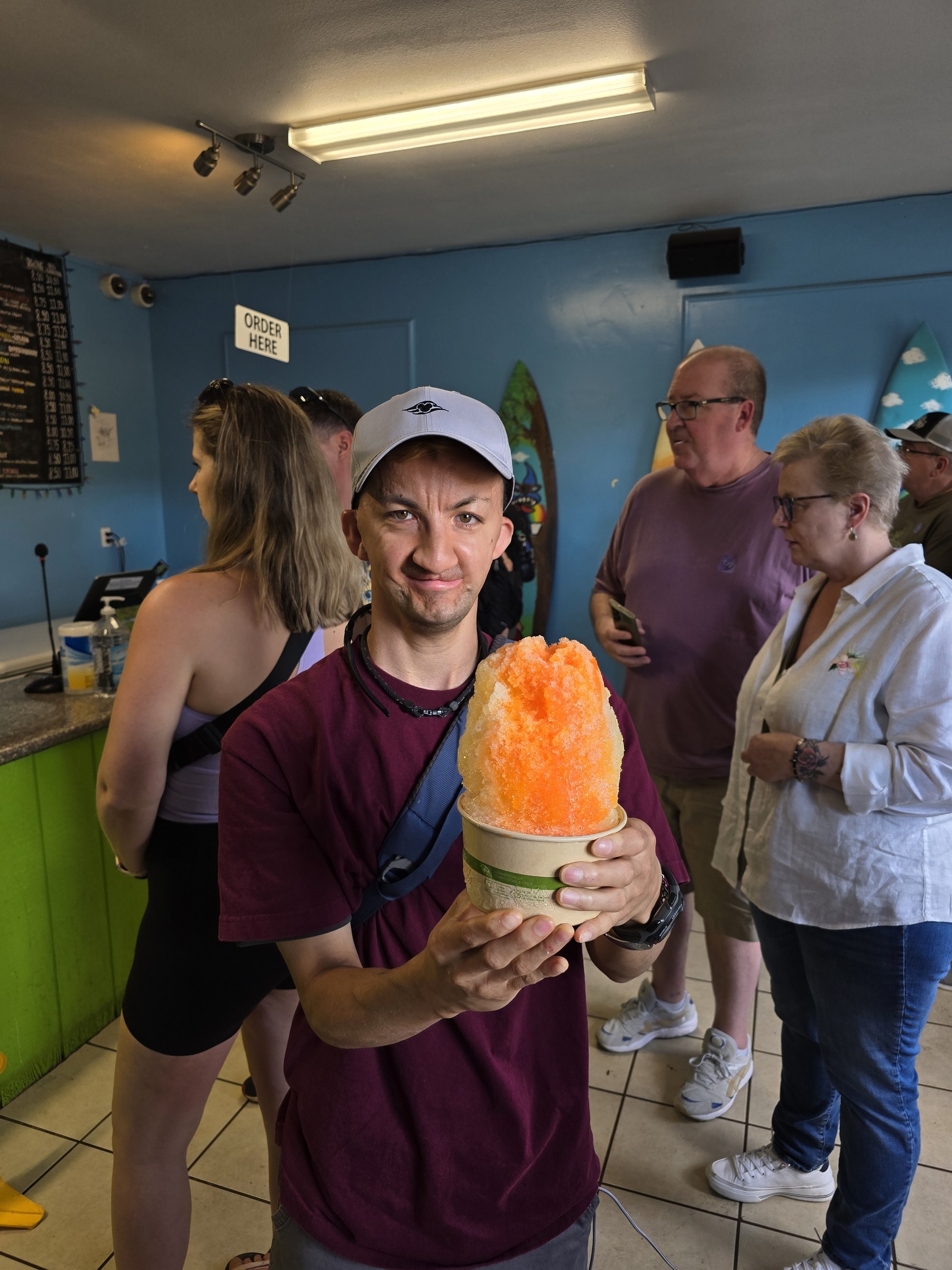 Marco and his shave ice in Waimea