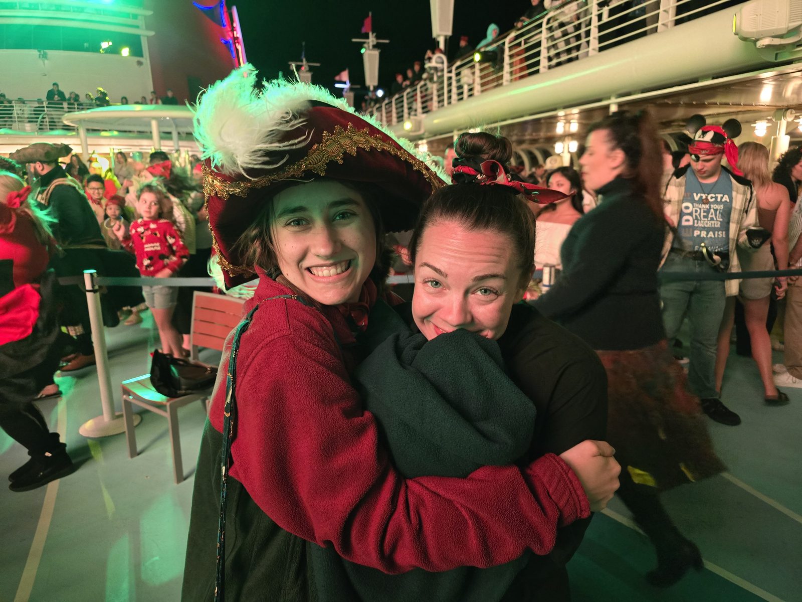 Lisa and Stephanie at the pirate night deck party