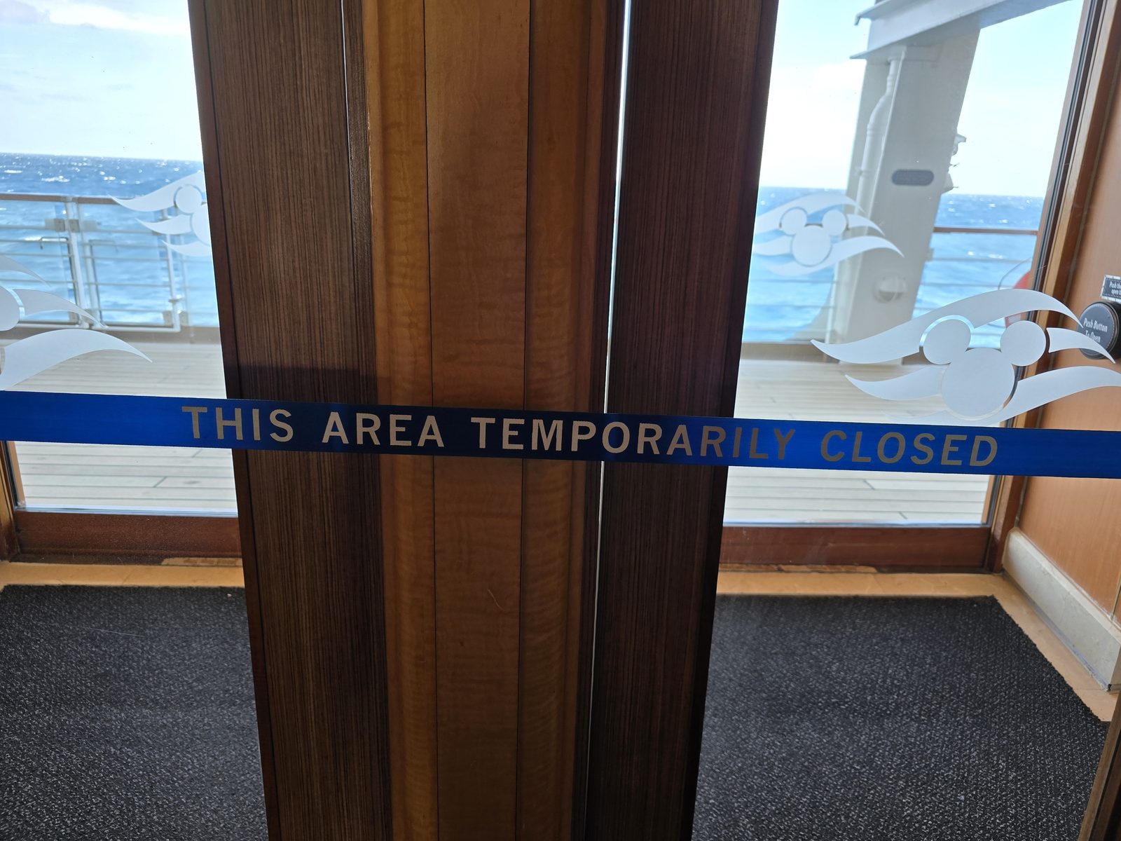 A closed-off deck, temporarily off limits