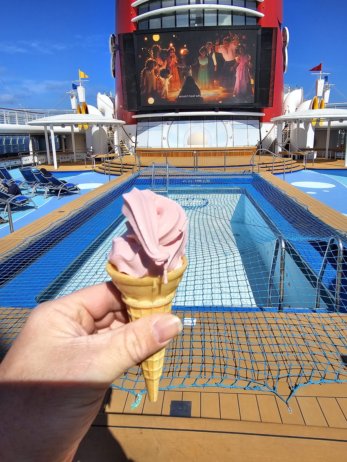 Tiger Blood ice cream by the pool