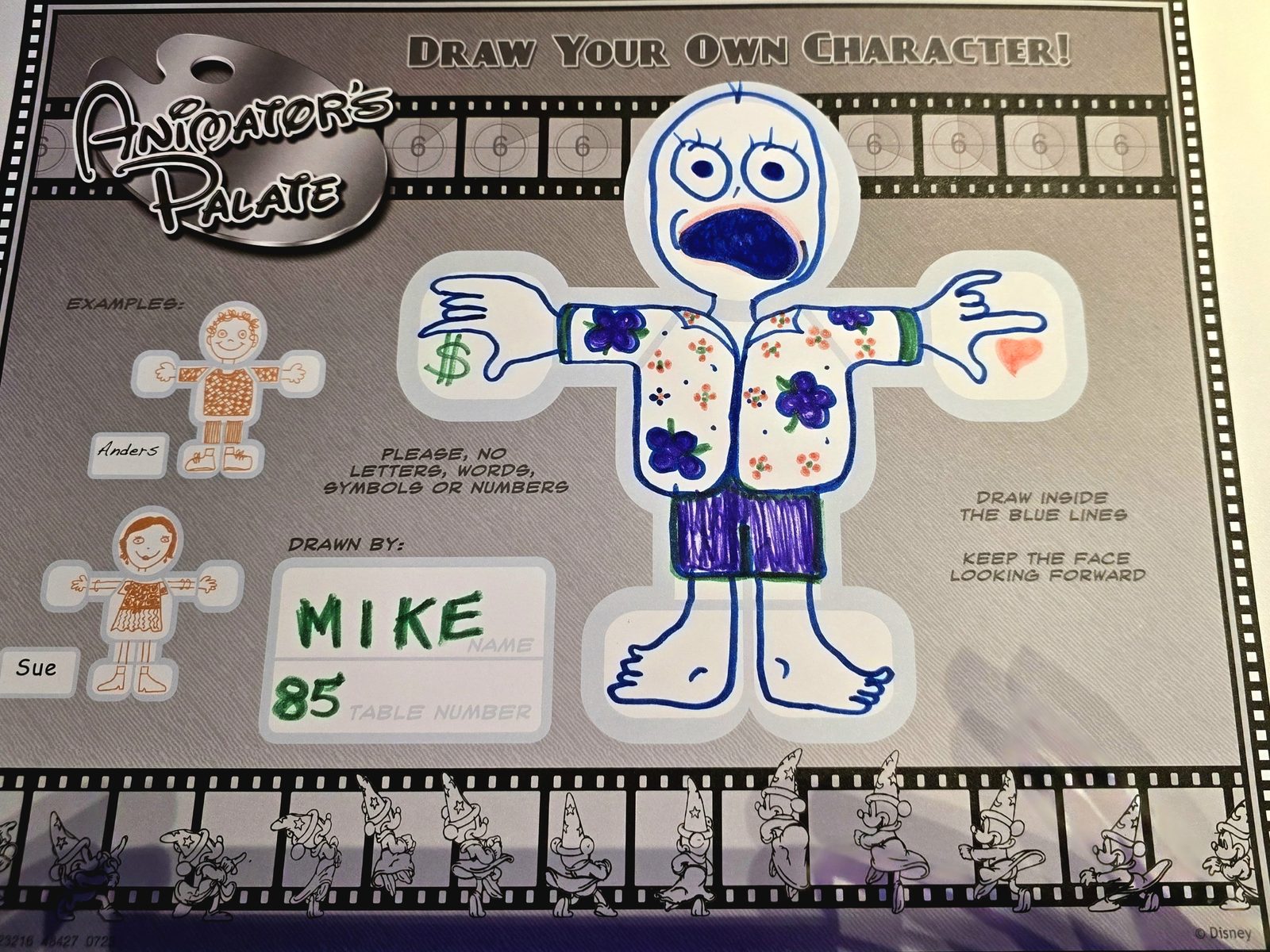 My drawing from Animator's Palate dinner