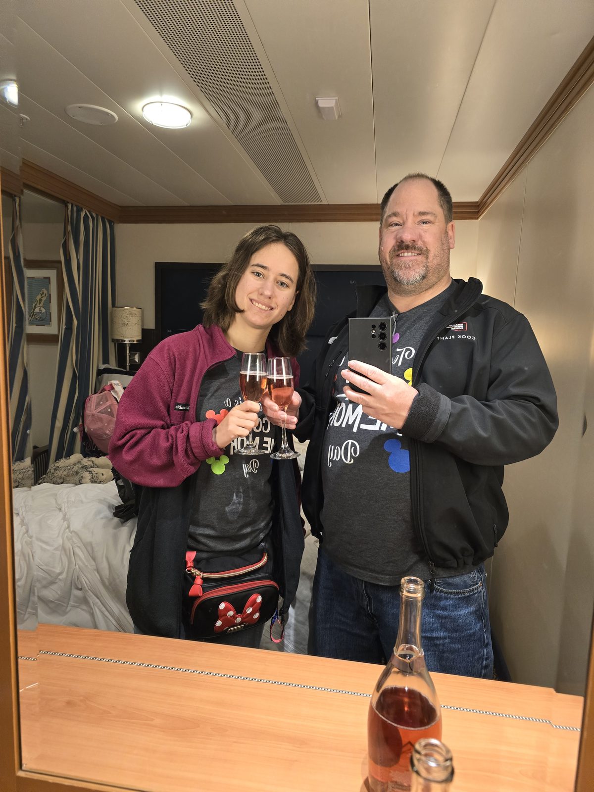One more toast in the stateroom