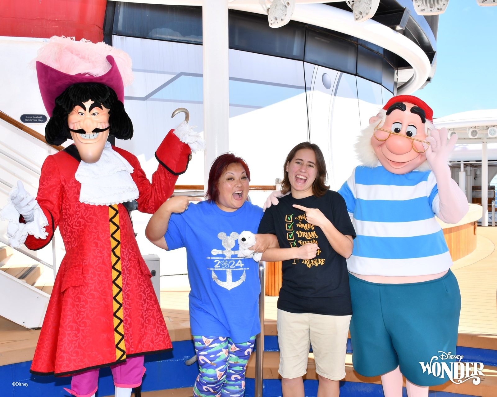 Lisa and Michael with Captain Hook and Smee