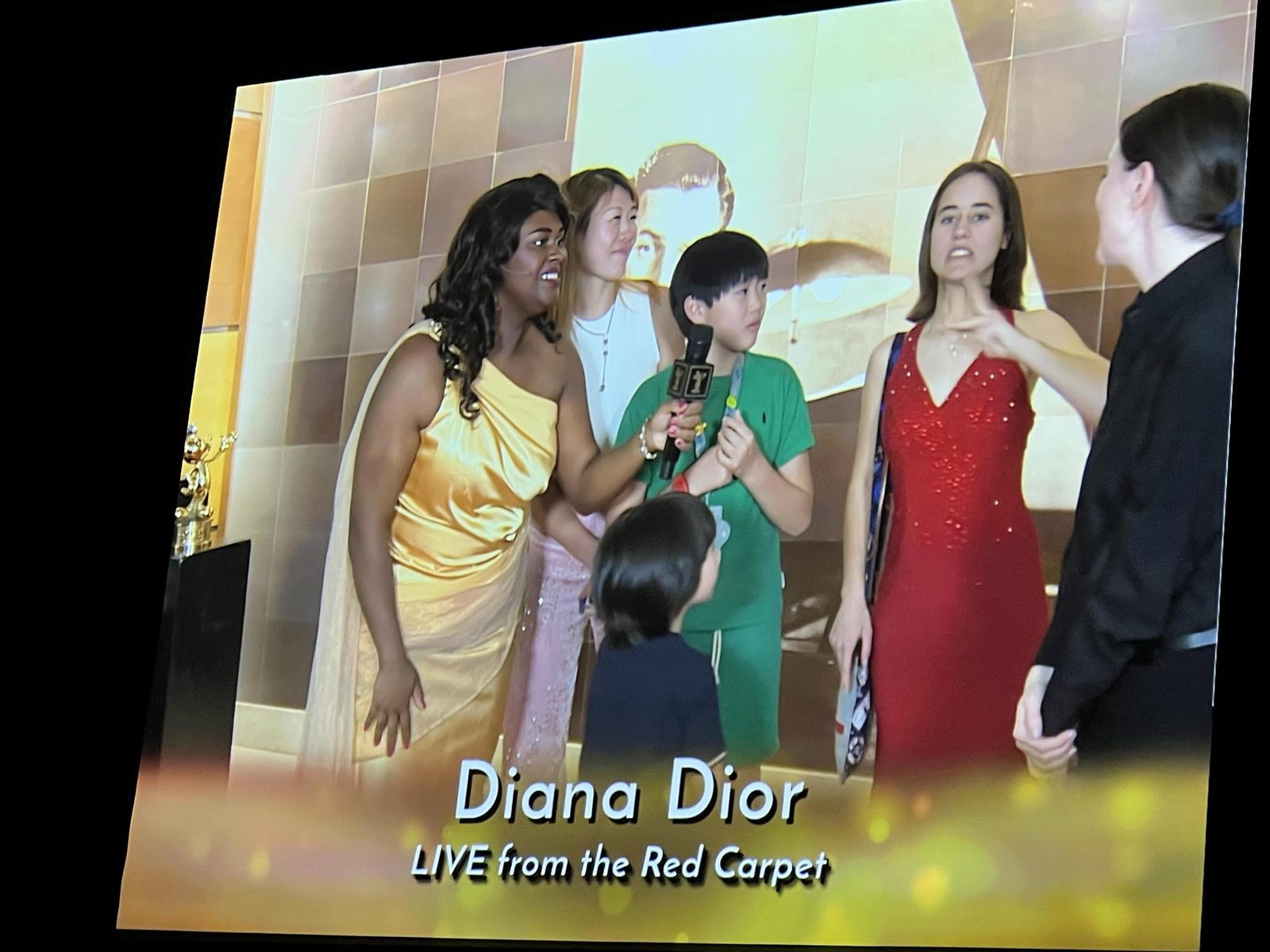 Lisa on the big screen with Diana Dior