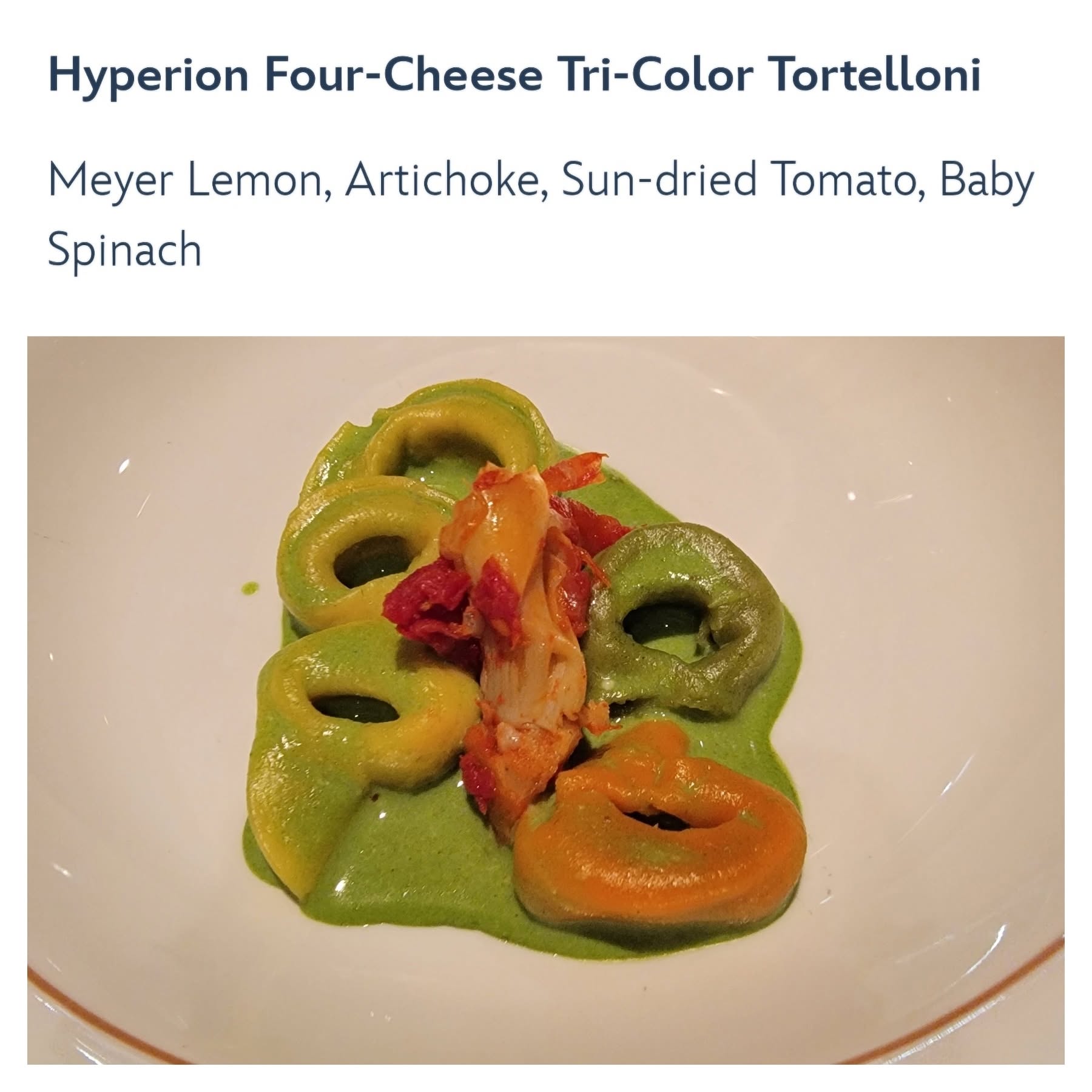 Tortelloni at dinner at 1923