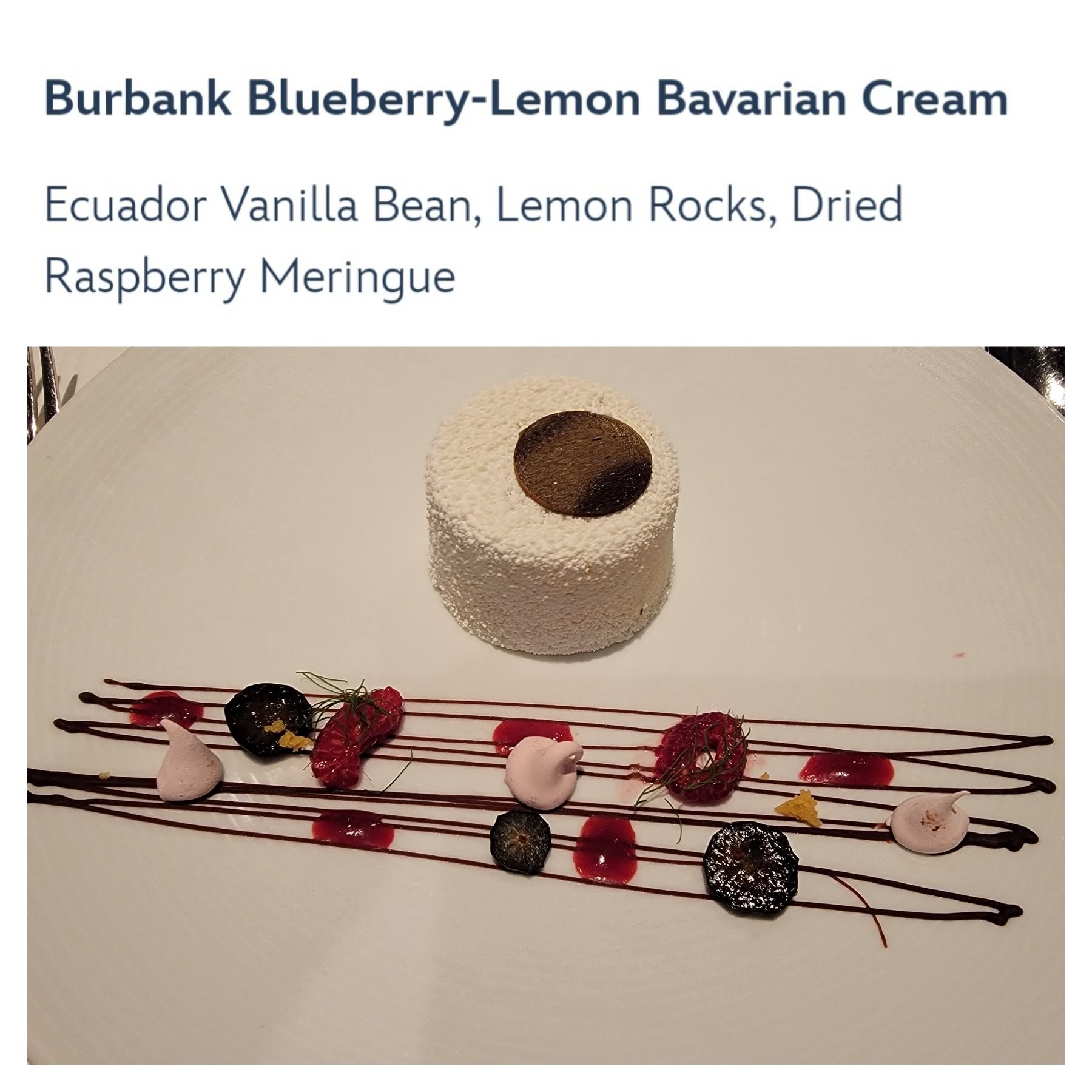 Blueberry-lemon Bavarian cream at 1923