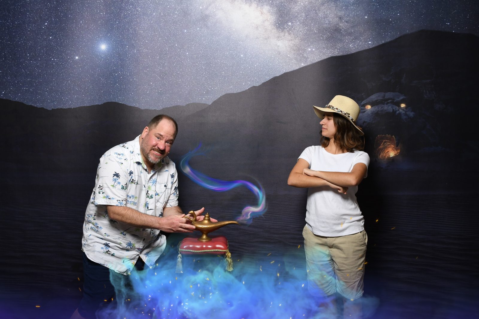 Lisa and Michael at the Cave of Wonders photo op