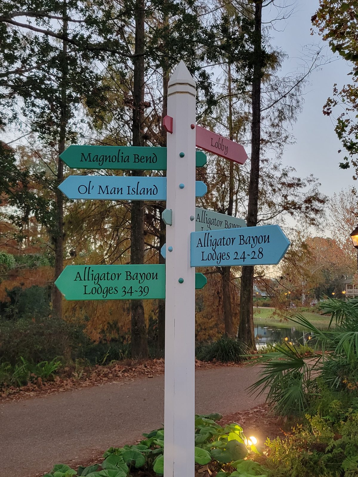 Signs for Alligator Bayou at Port Orleans Riverside
